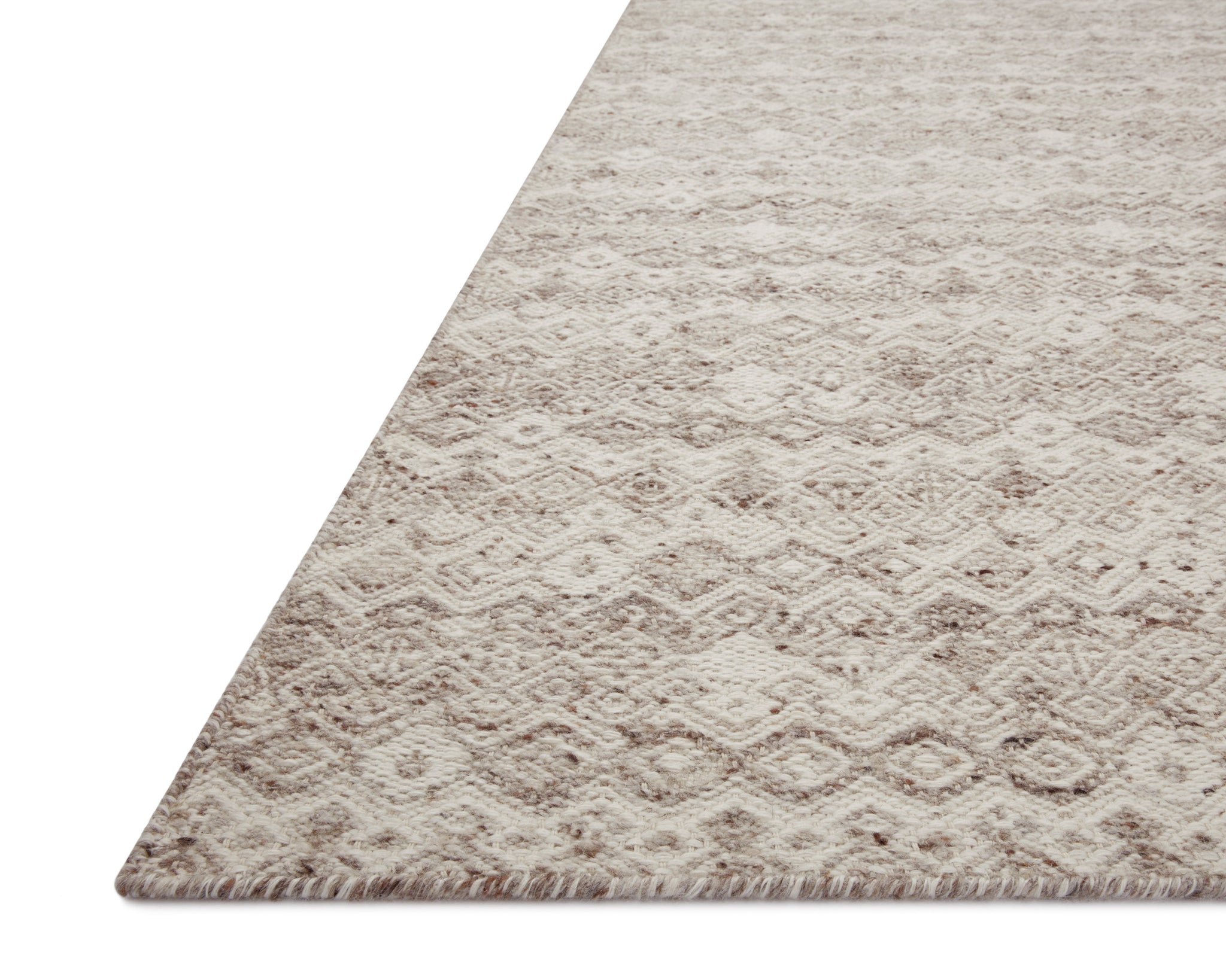 Side view of the Raven Dove / Ivory rug.