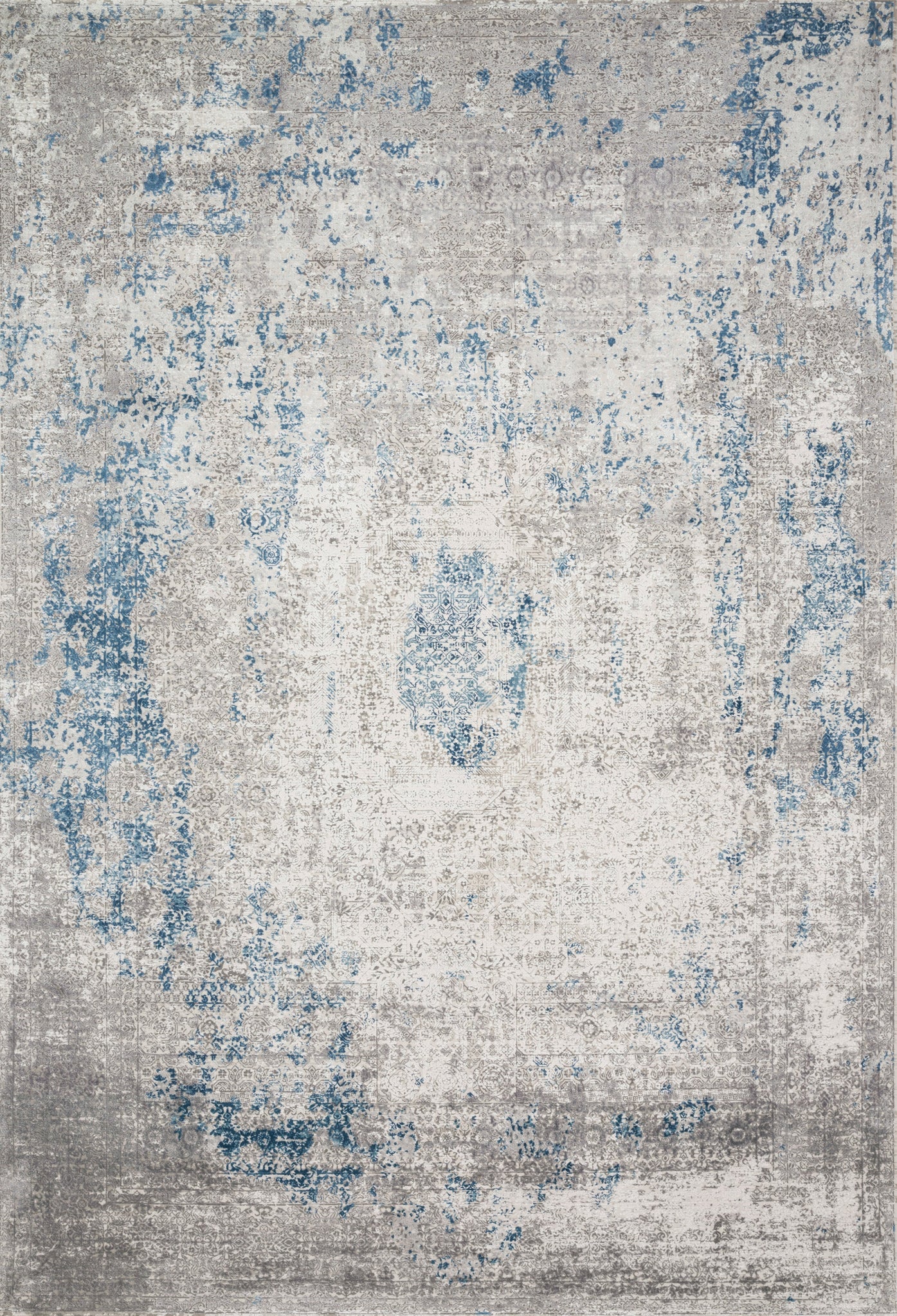 Side view of the Sienne Ivory / Pebble rug.