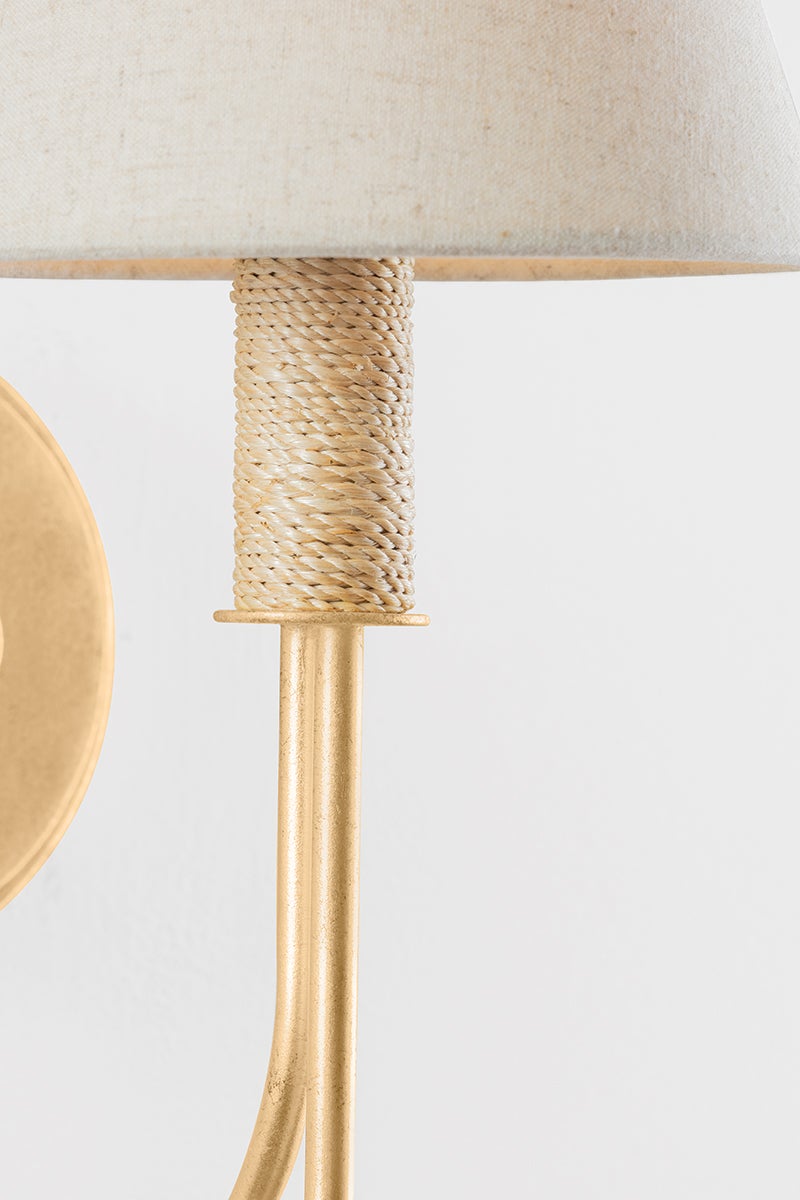 Close-up of the Warrensburg Wall Sconce showing the arm curve and shade silhouette.