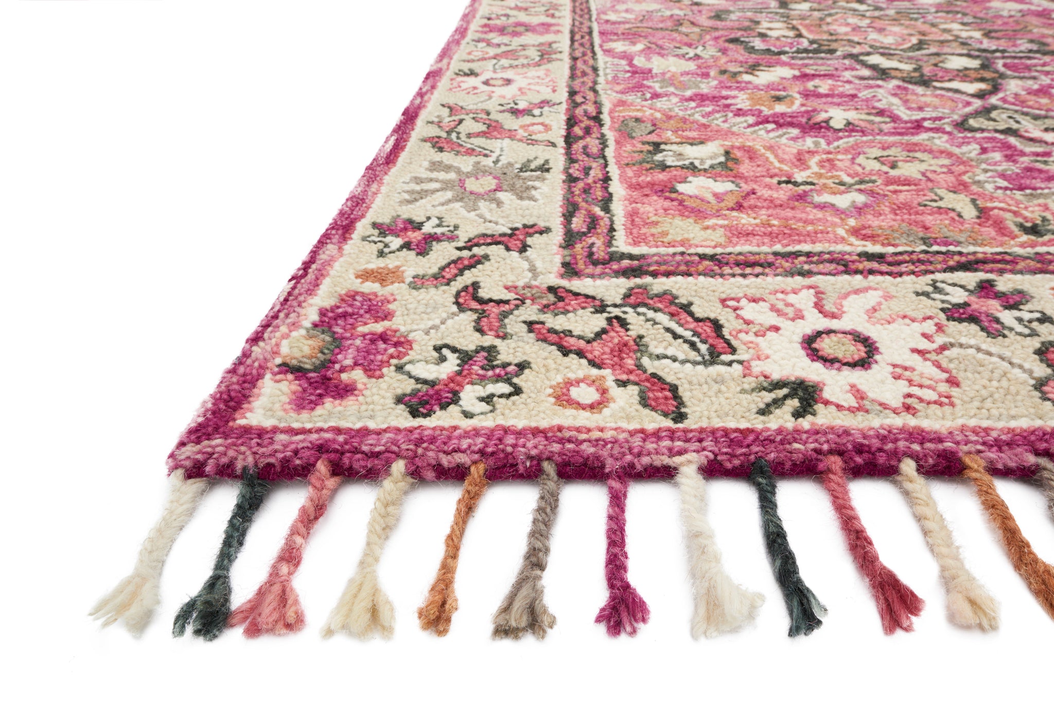 Zharah Raspberry / Taupe shown from another angle.