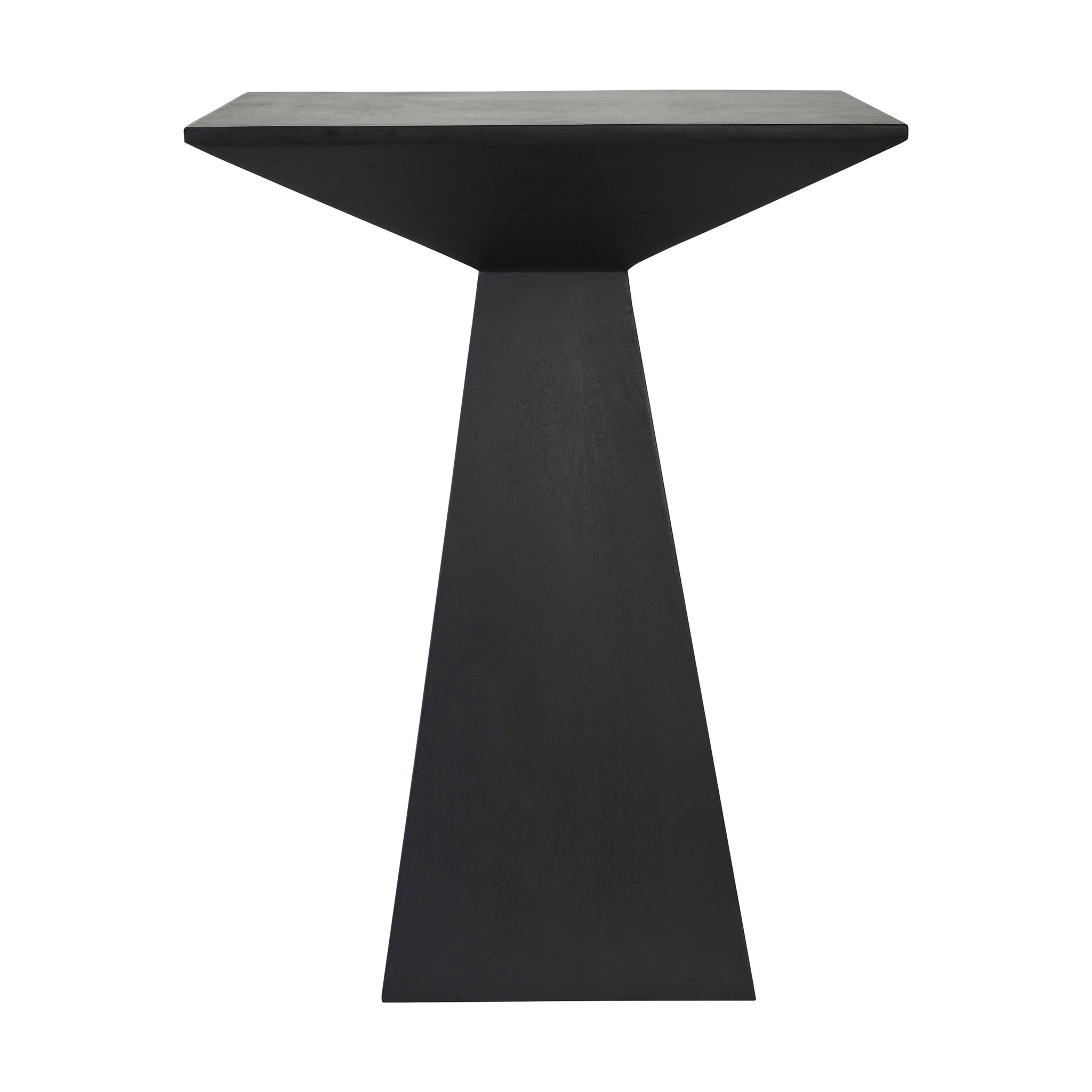 Moulin Side Table in black, featuring a geometric design with a tapered base.