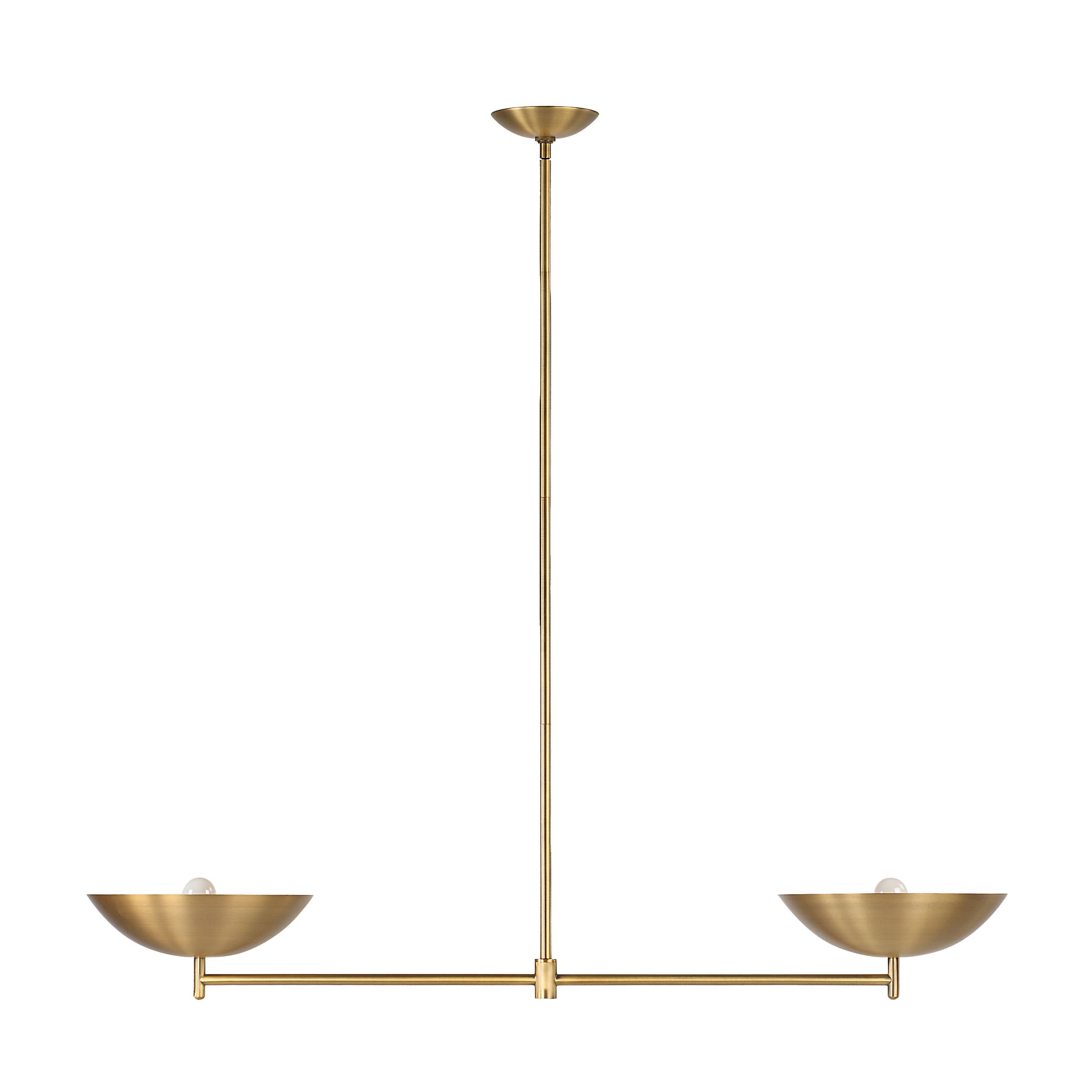 Waxlow lighting fixture featuring a sleek design with two bowl shades in gold