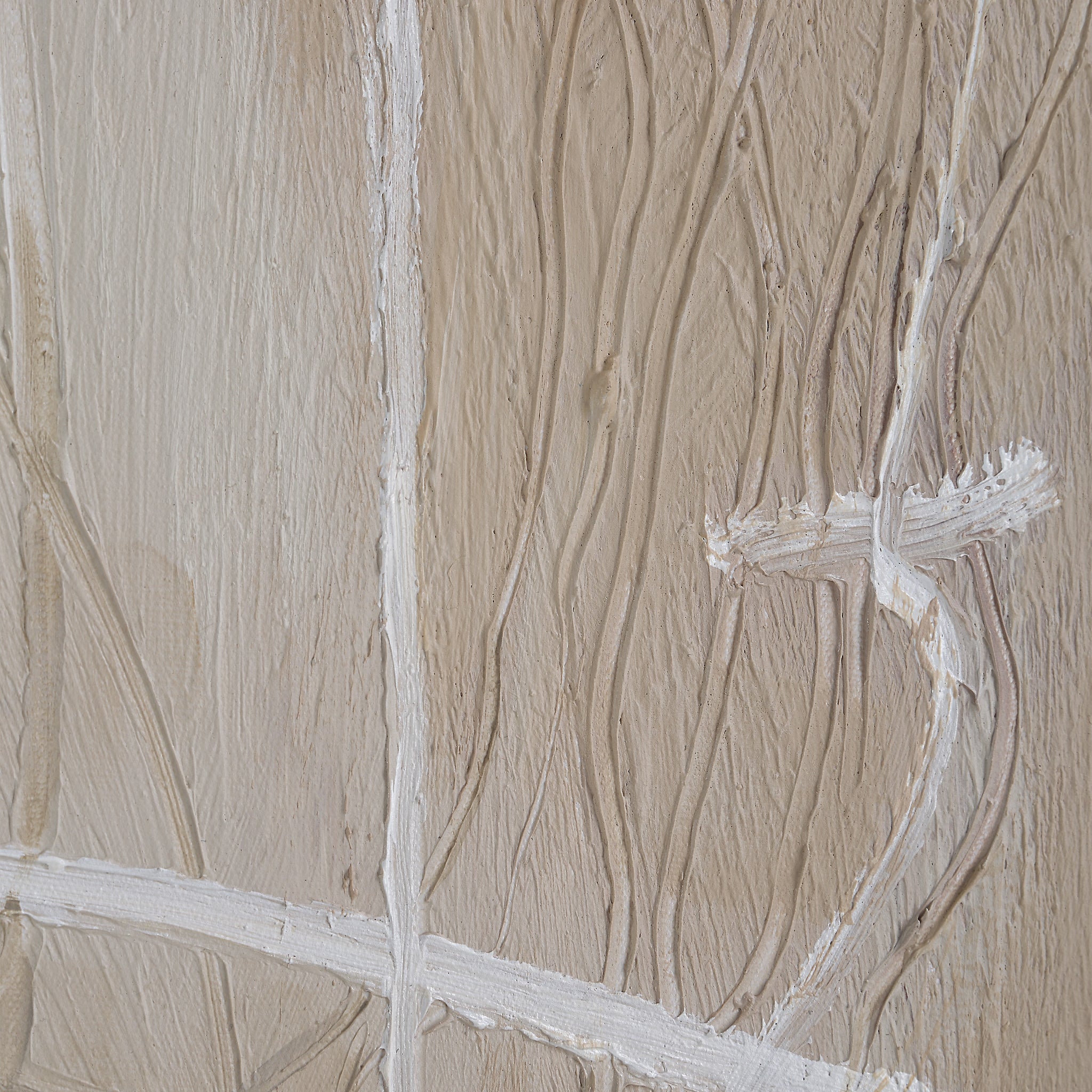 Close-up of Naxos canvas art texture, highlighting beige and white paint details.