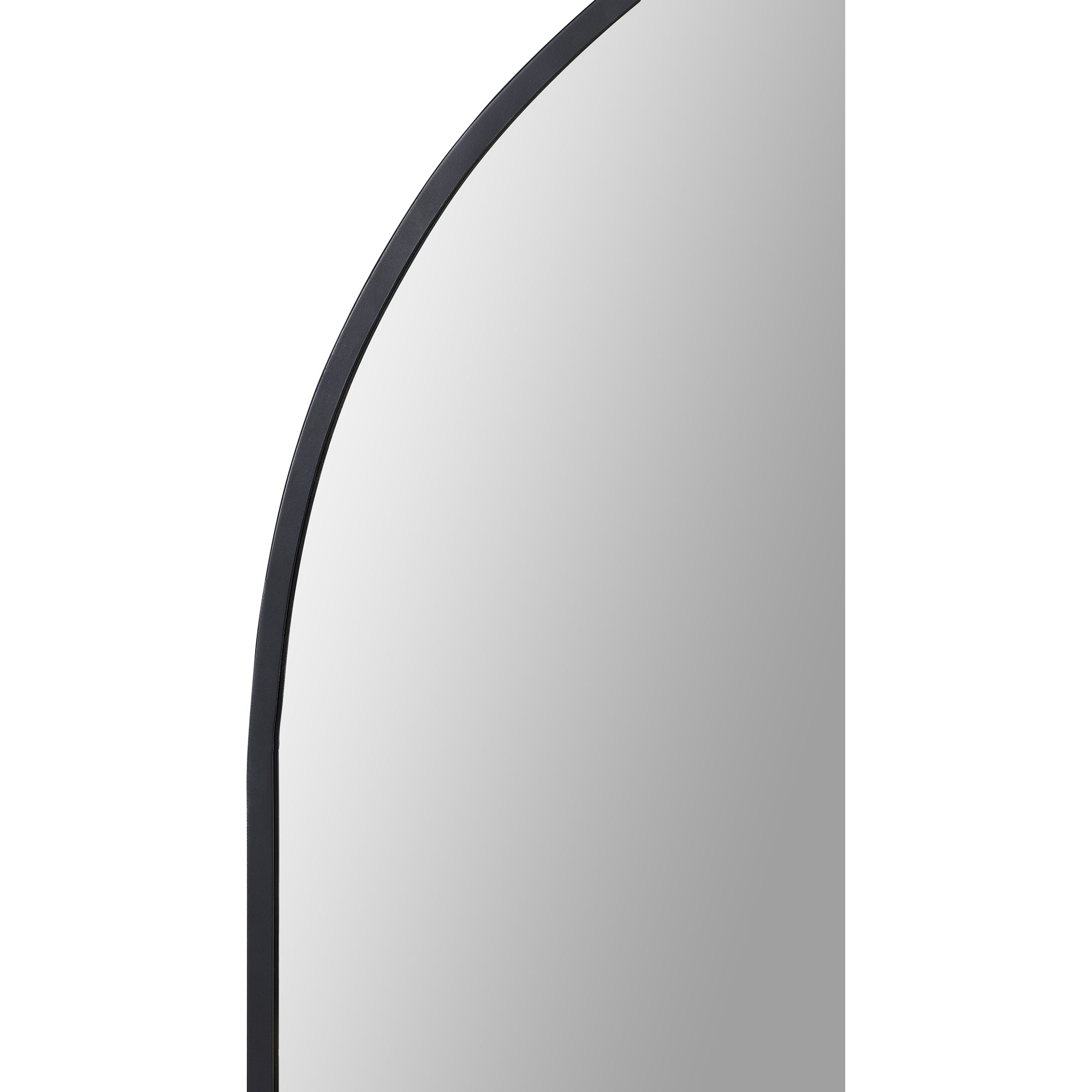 Close-up of Waren Wall Mirror showing the black frame and reflective surface.