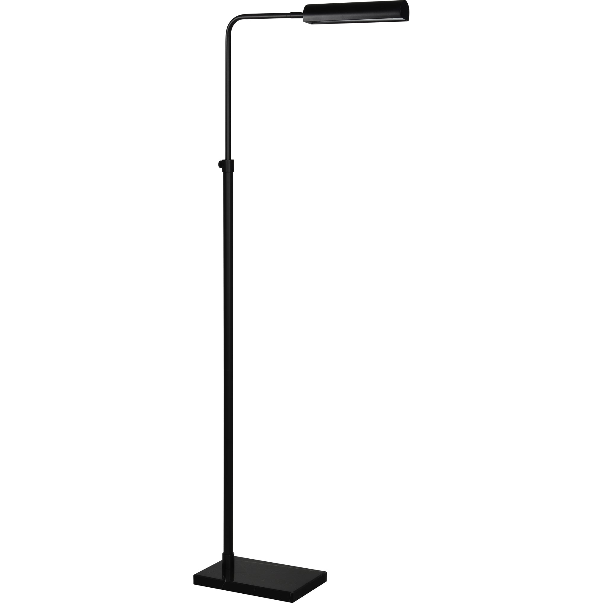 Fadia Floor Lamp in black with a sleek, minimalist design and adjustable arm.