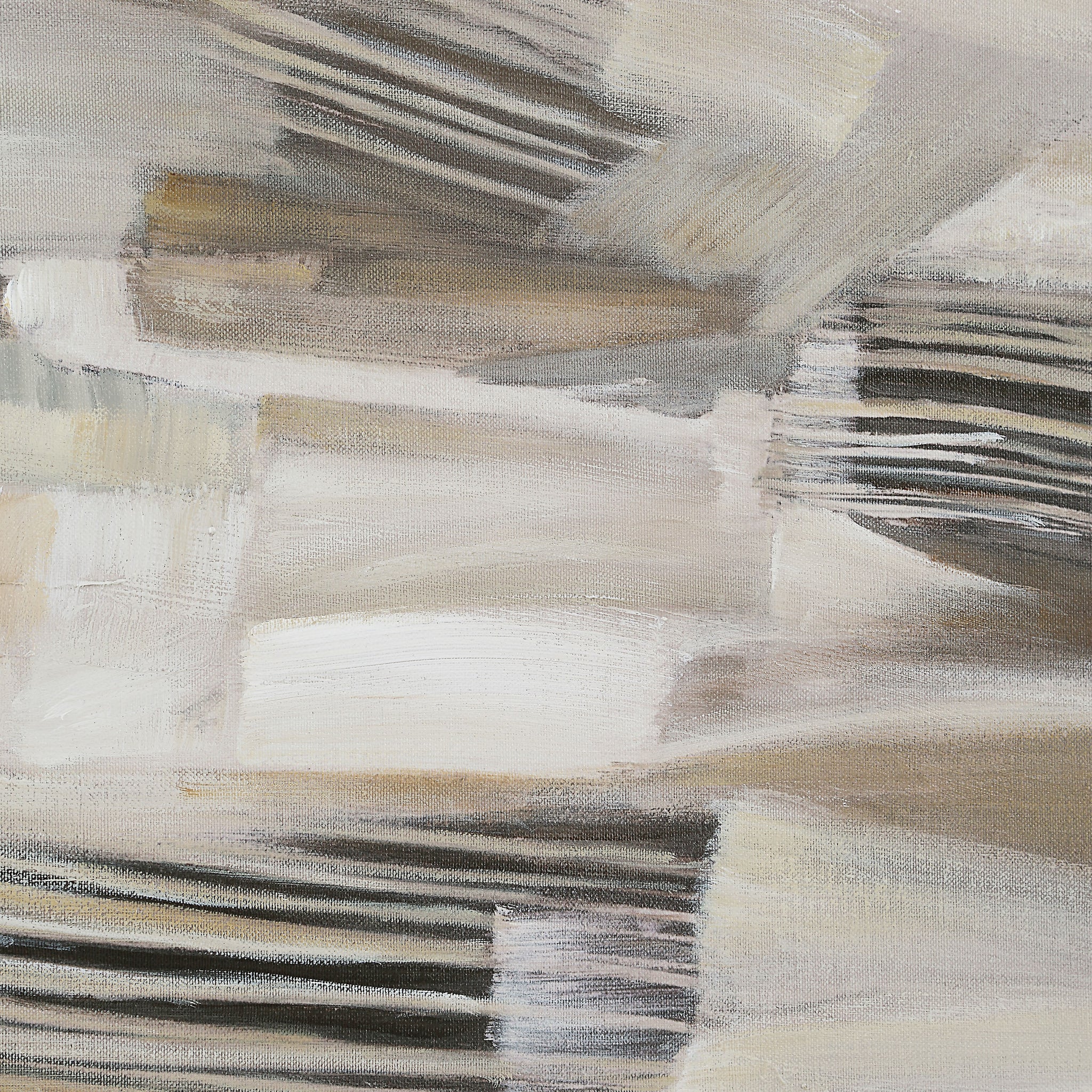 Close-up of Lux canvas art highlighting abstract beige and gray textures