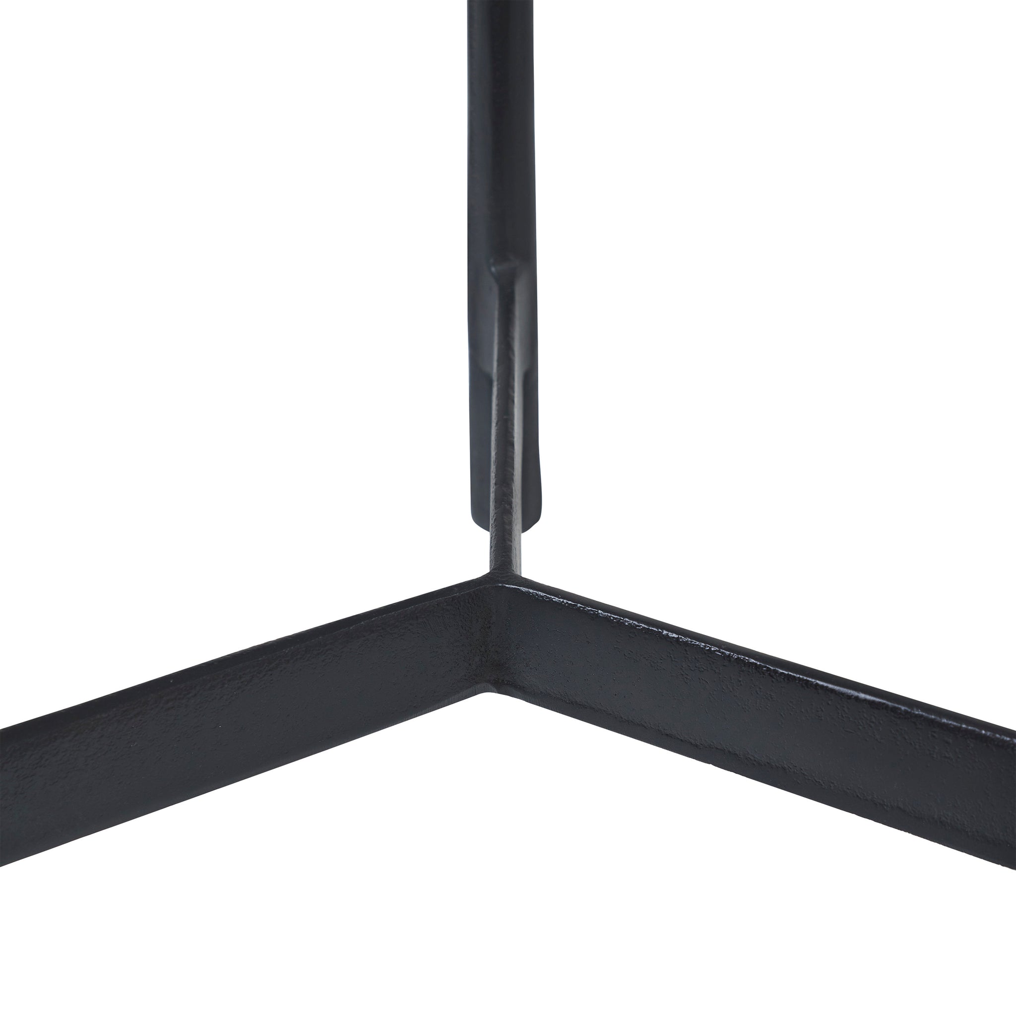 Avila Side Table showcasing the black metal legs and cross support detail