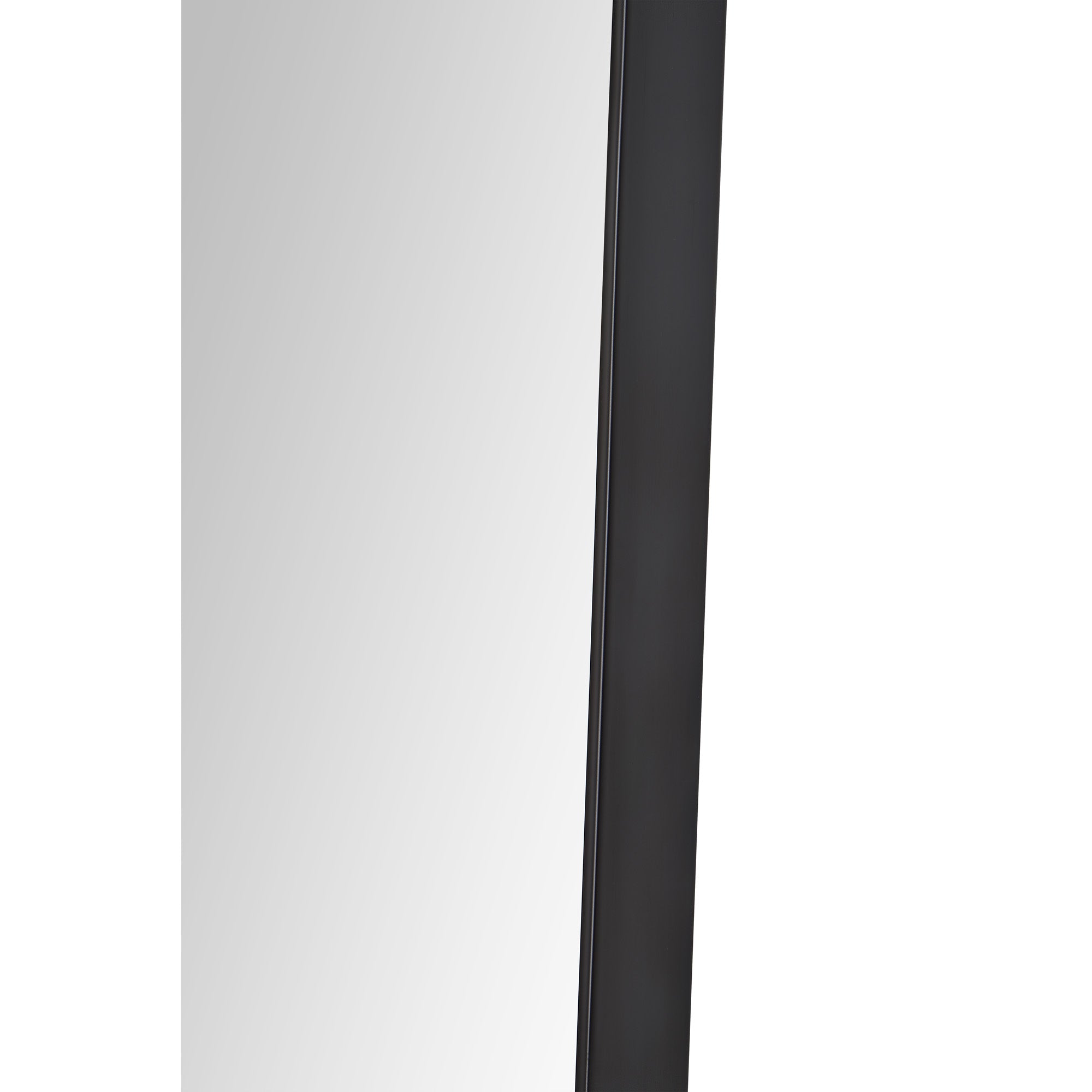 Nashua Wall Mirror with a sleek black frame, showcasing a clear reflective surface at an angle.