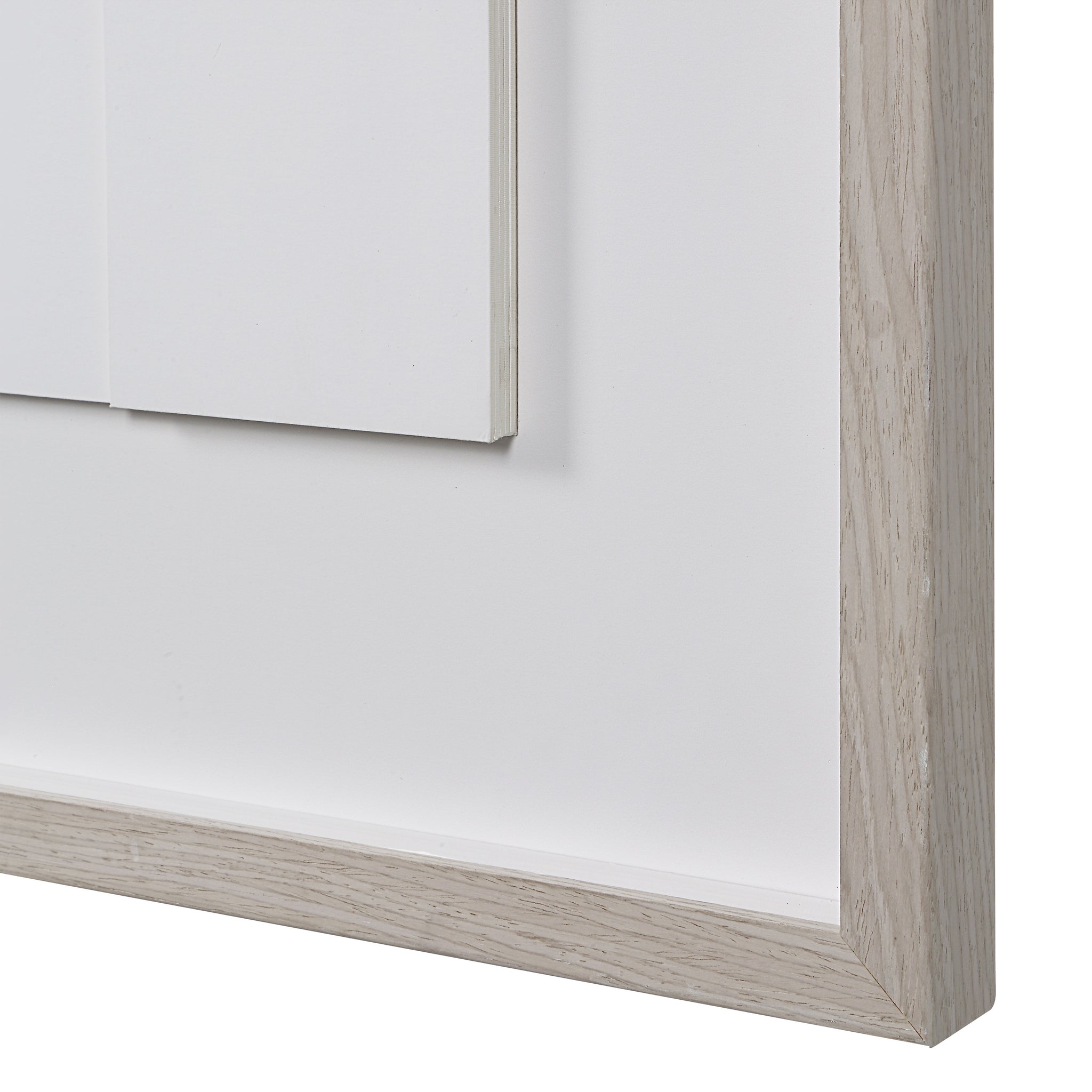 Stardust wall art featuring a minimalist design with a white background and a light wood frame.