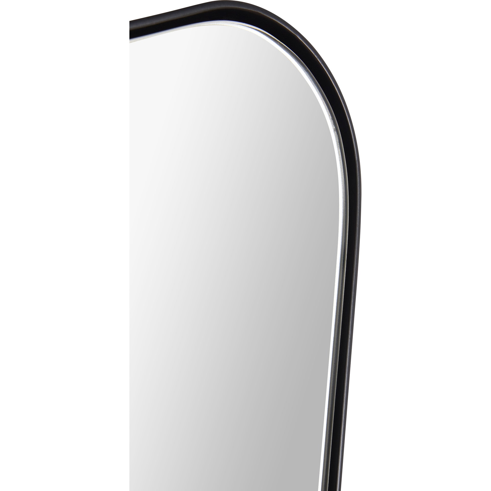 Close-up of Nashua Wall Mirror showing black frame and smooth reflective surface