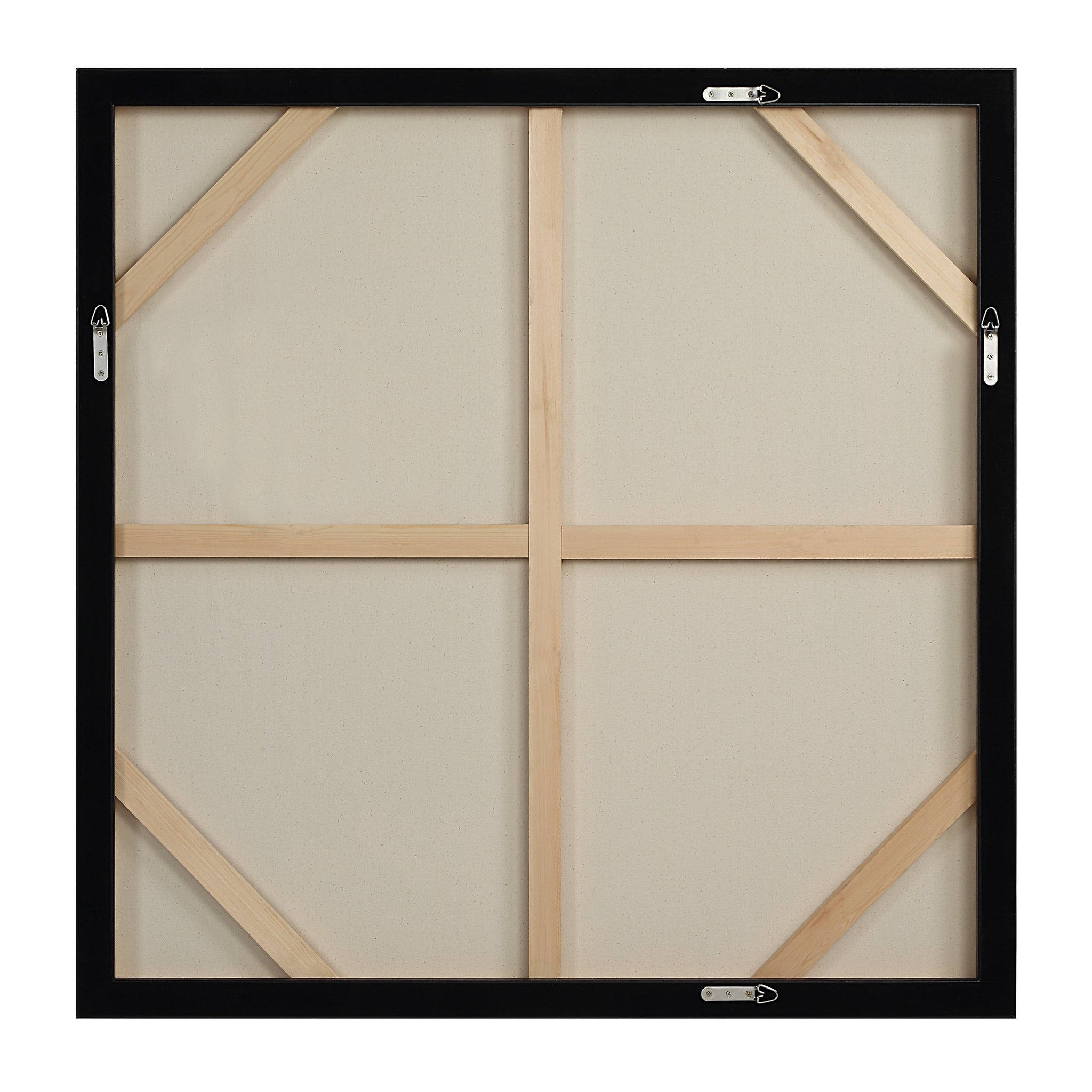 Back view of Nantes Canvas Art with wooden support and black frame.