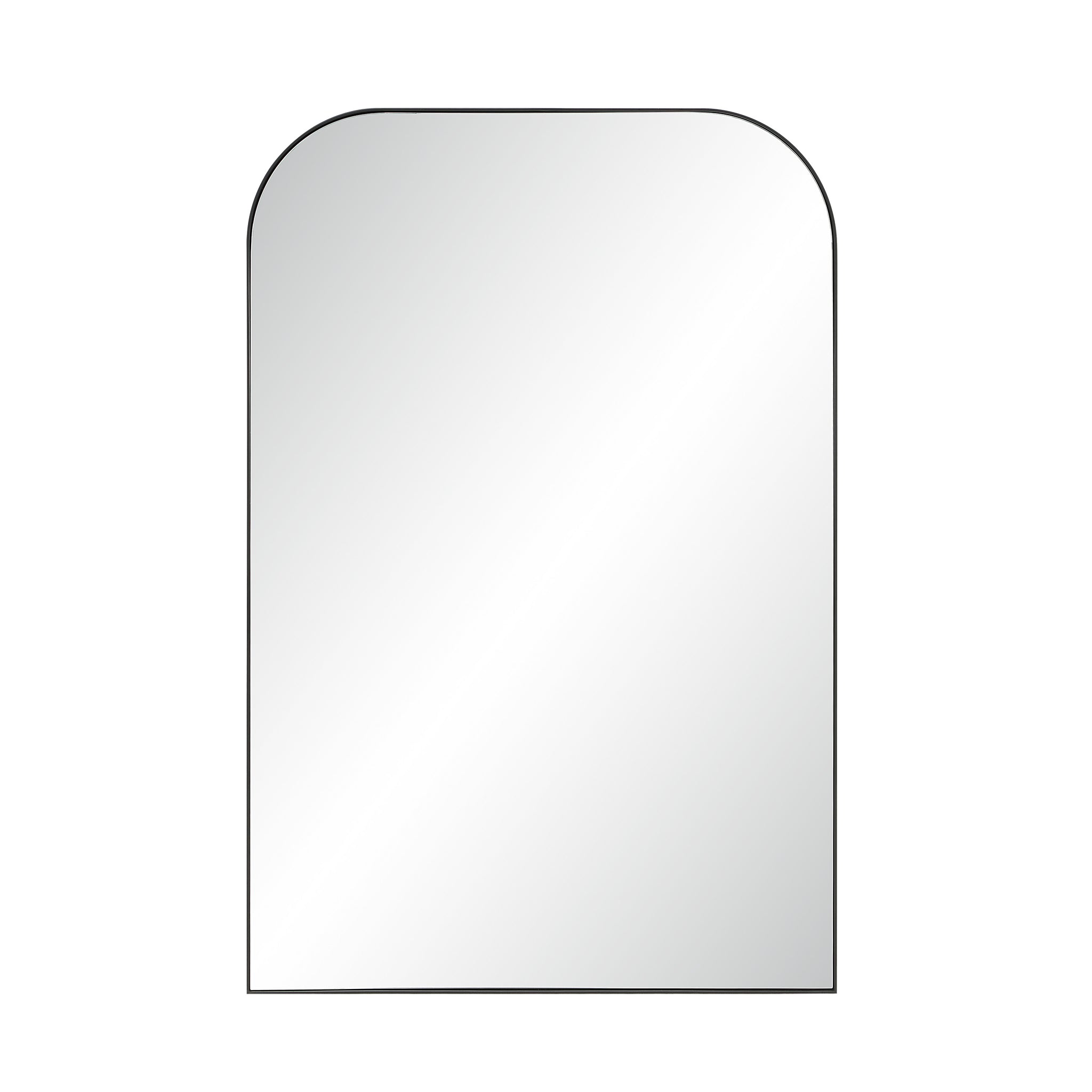 Opalina mirror with rounded top, clear reflective surface, and black outline.