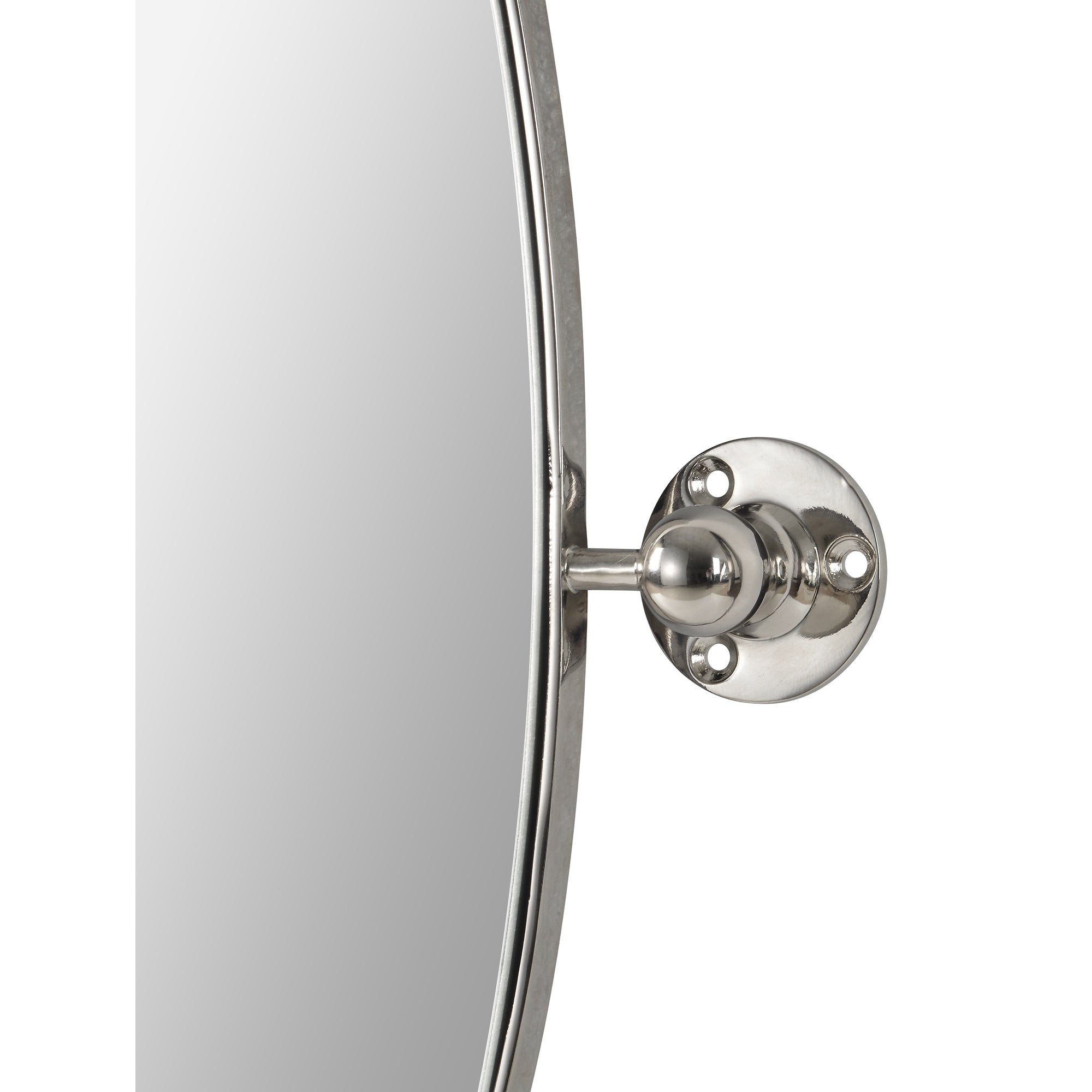 Close-up of Azalea Wall Mirror showing the silver mounting hardware