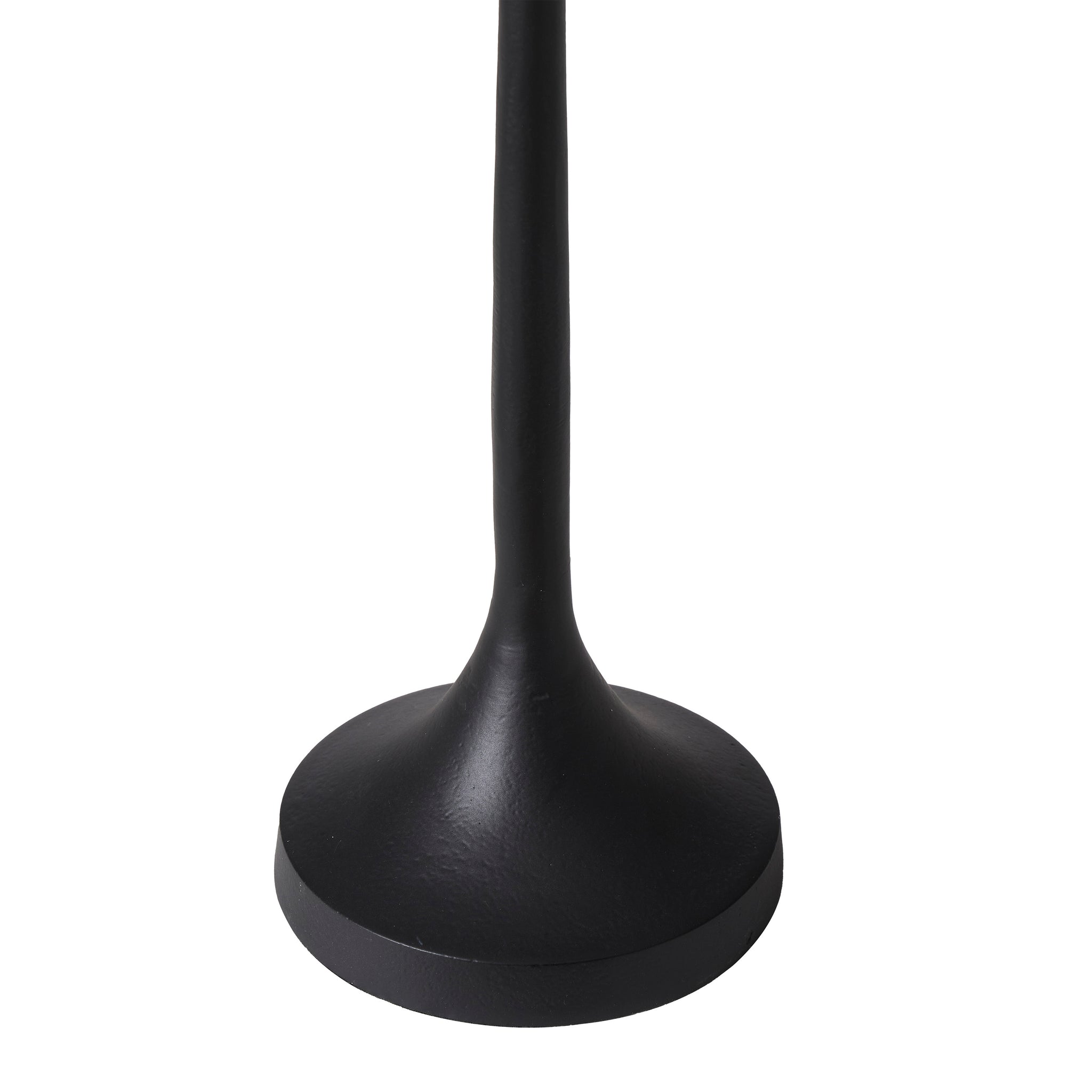 Close-up of the base of a black Albero Candle Holder, highlighting its smooth finish.