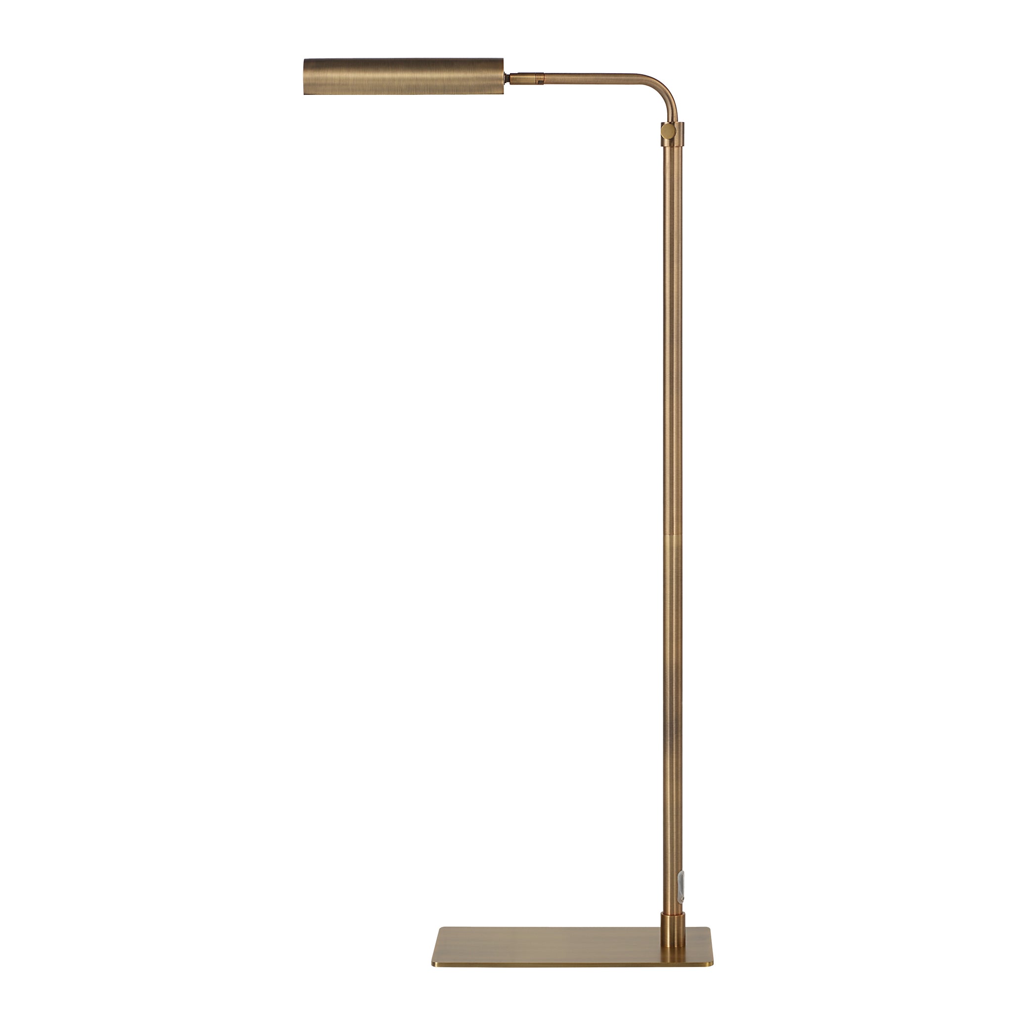 Kane floor lamp by Renwil displayed in a vertical view highlighting its brass finish