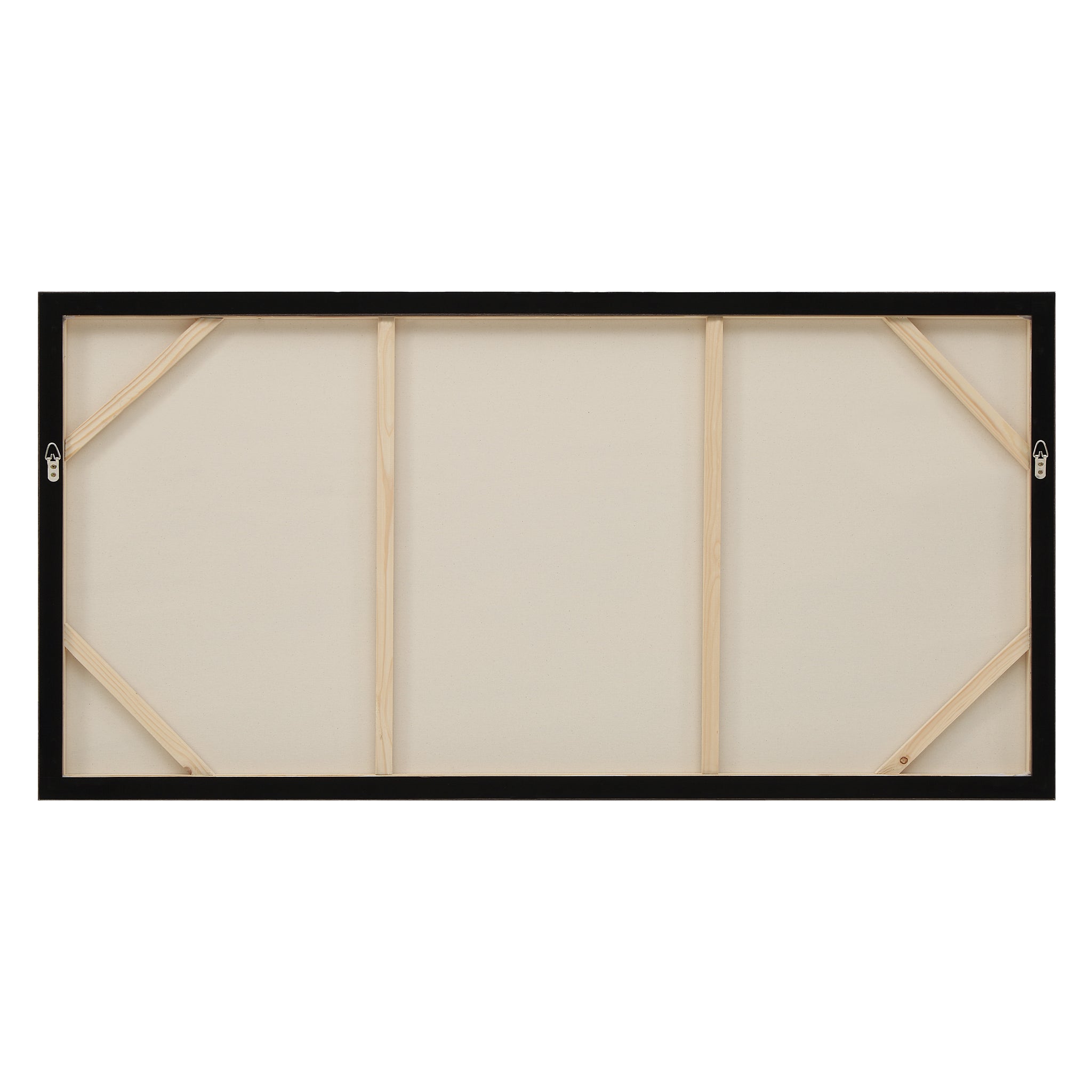 Back view of Cresta canvas art showing wooden frame and support structure.