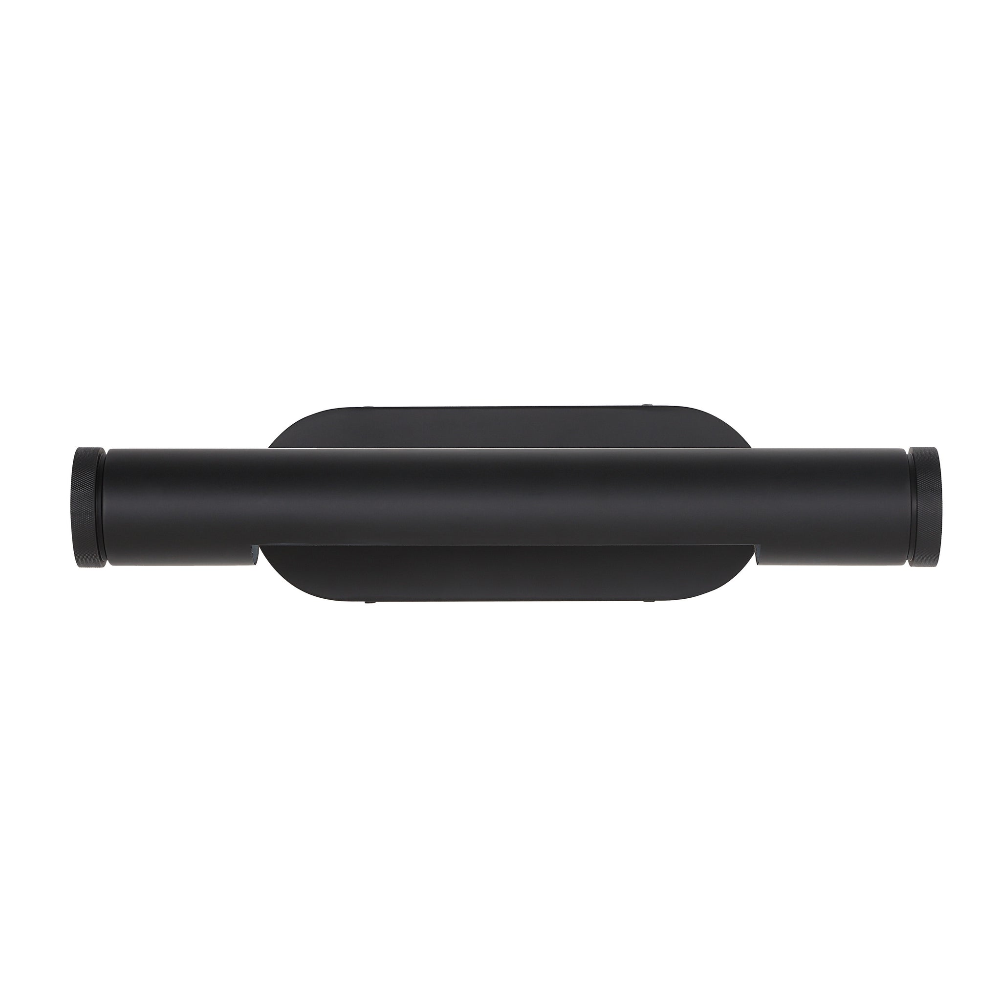 Oleandro wall sconce in matte black finish, featuring a sleek cylindrical design with a rounded backplate.