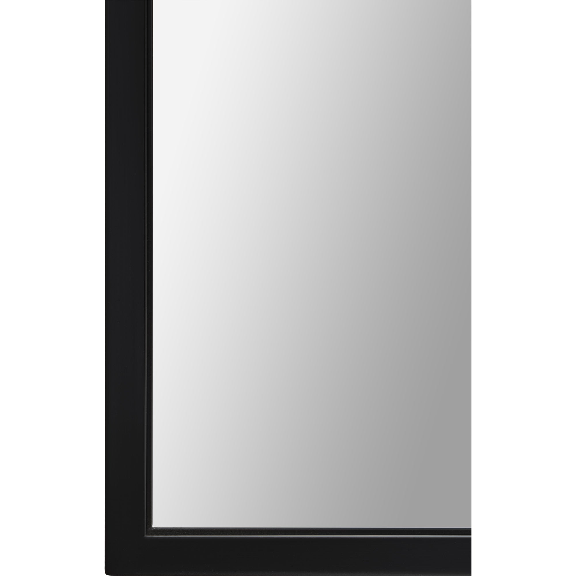 Close-up of Keene Full Length Mirror's black frame highlighting its clean lines.