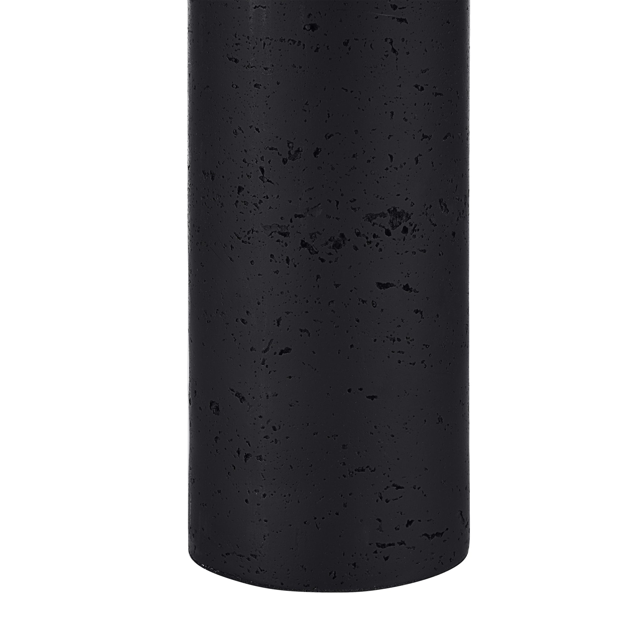 Close-up of Augusta Table Lamp featuring a solid black textured base