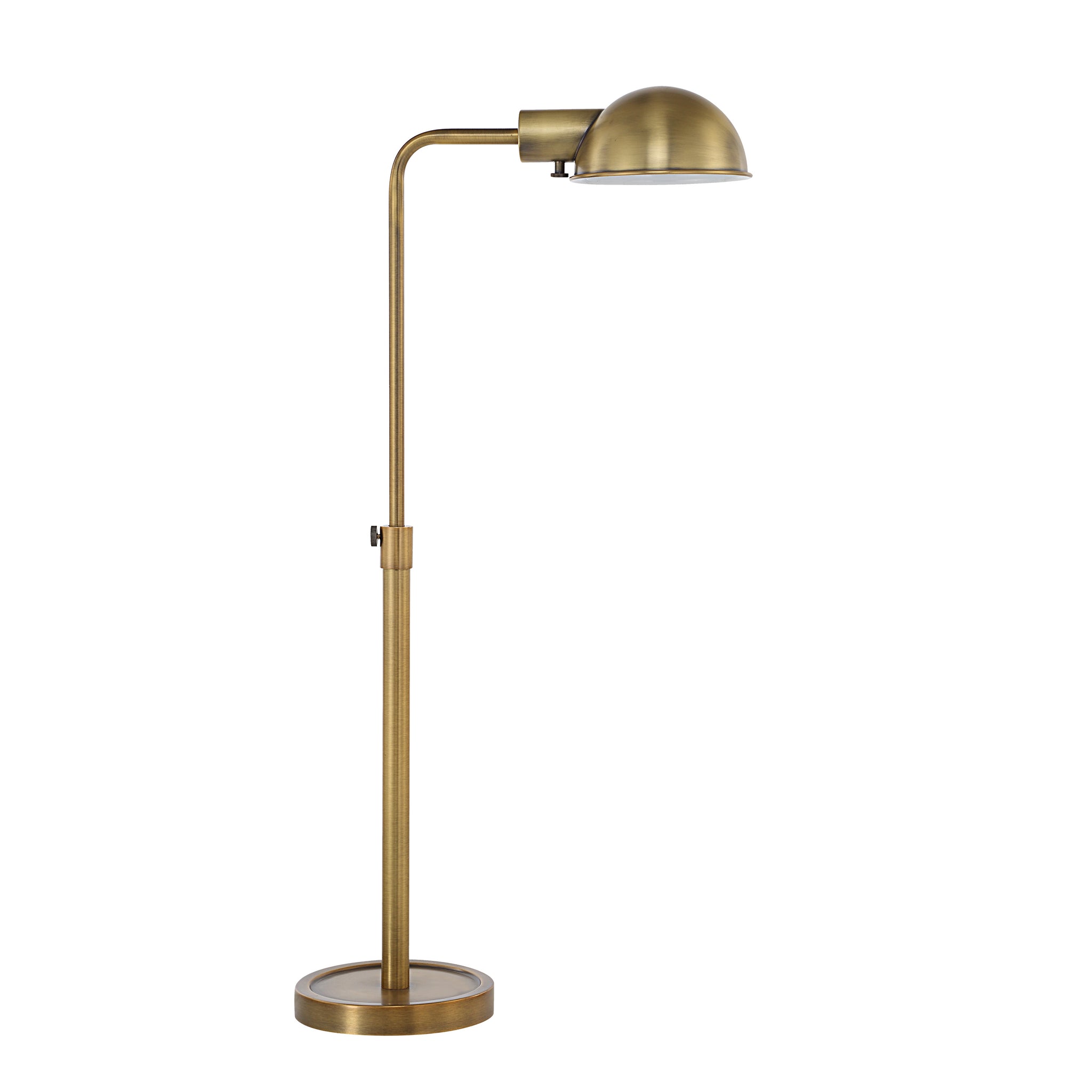 Halle Table Lamp in antique brass, showcasing an elegant curved design and dome shade.