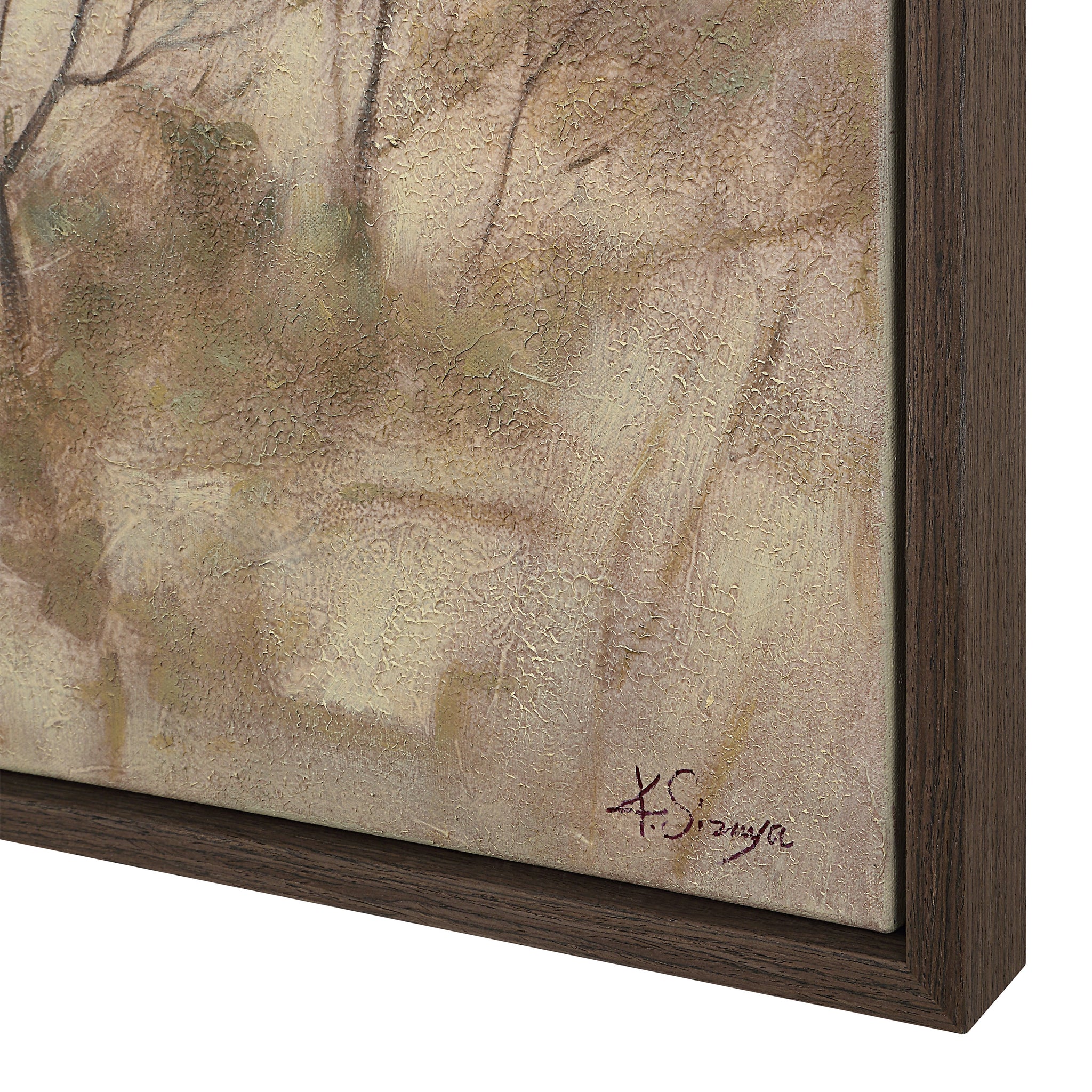 Side view of Toulouse canvas art highlighting the textured surface and framing.