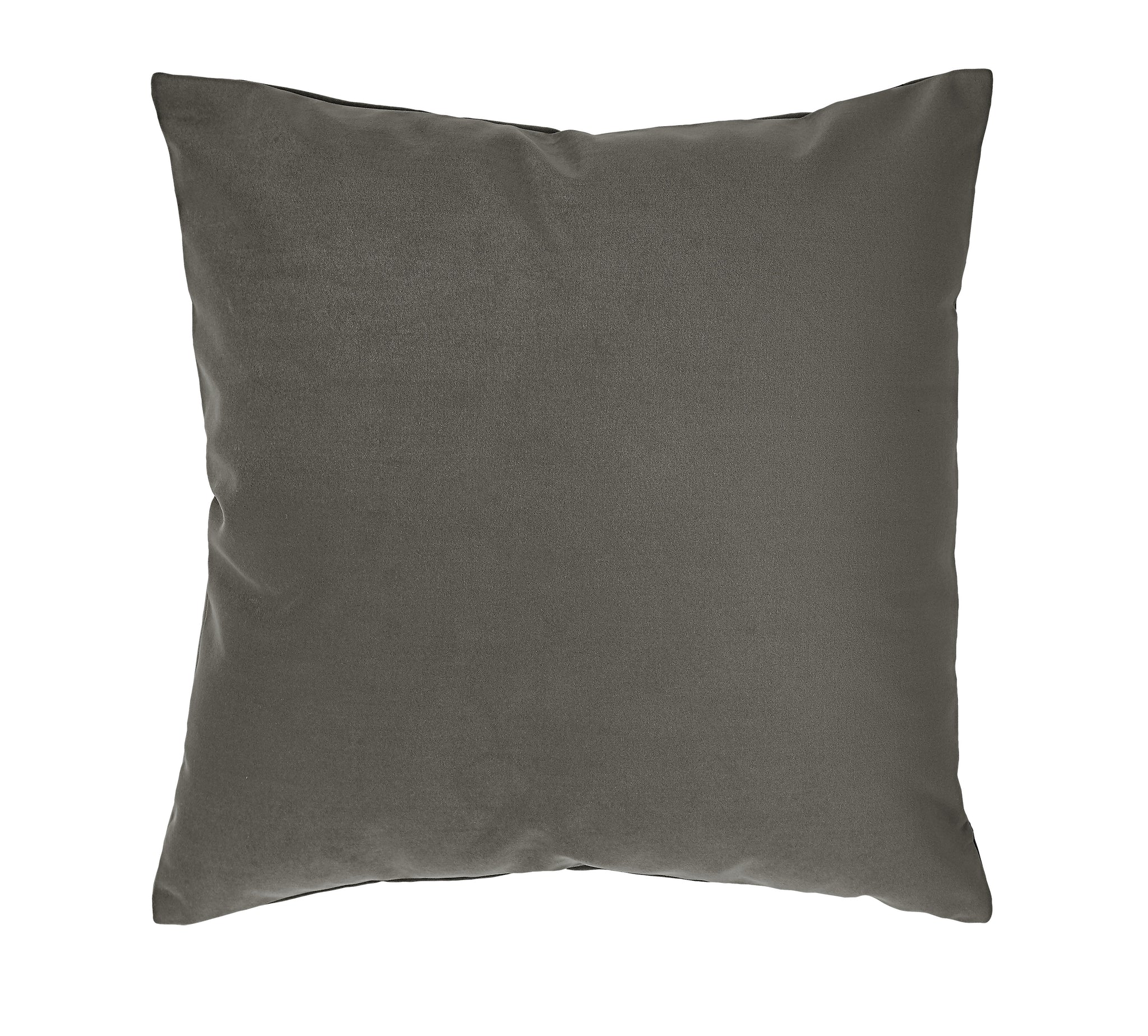 Antwerp Indoor Pillow in a solid dark gray color, featuring a soft fabric texture and a simple square design.