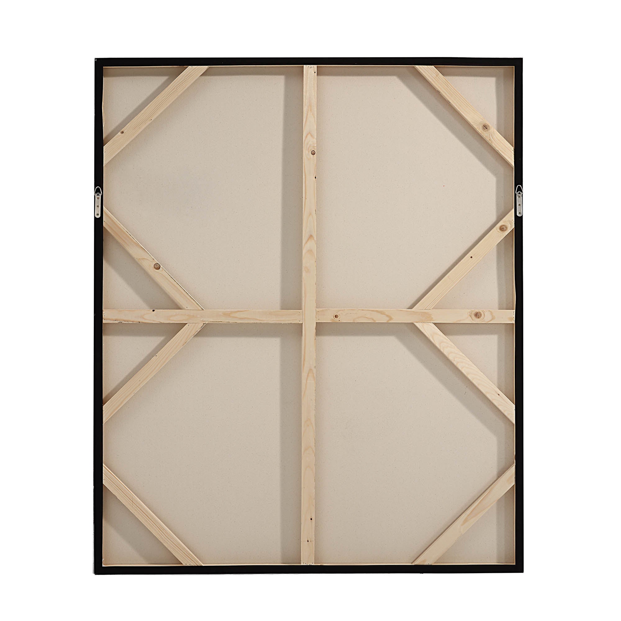 Back view of Cassandra Canvas Art displaying wooden frame and canvas support structure.