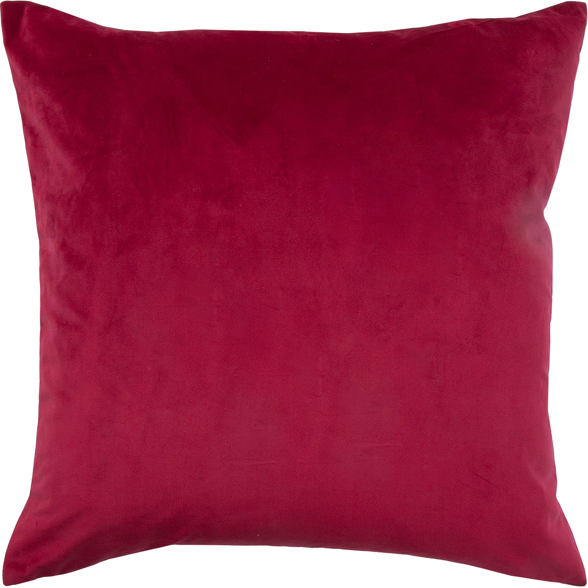 Cora Indoor Pillow in rich burgundy velvet, showcasing a smooth, plush texture.