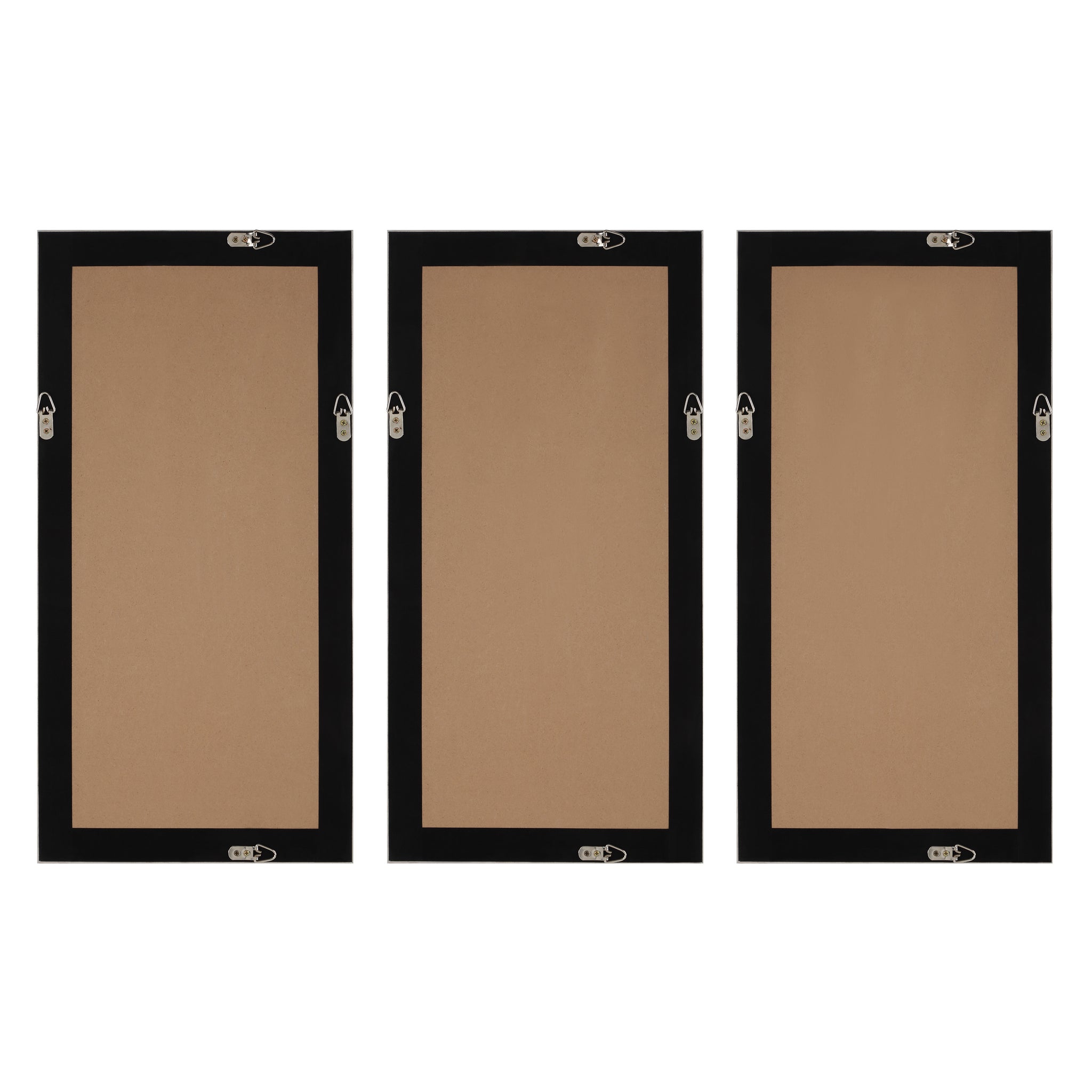 Back view of Arches wall art showing three panels with black edges