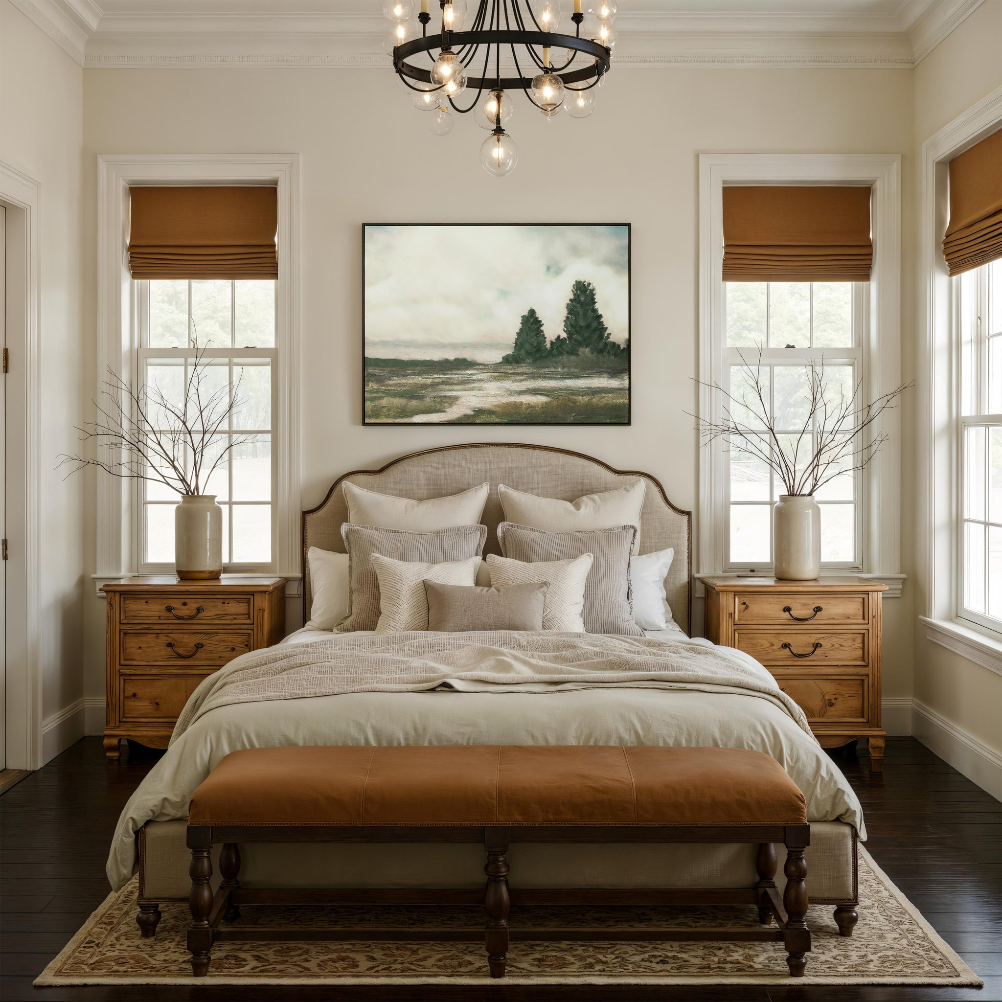 Ashby canvas art displayed in a cozy bedroom setting above a bed
