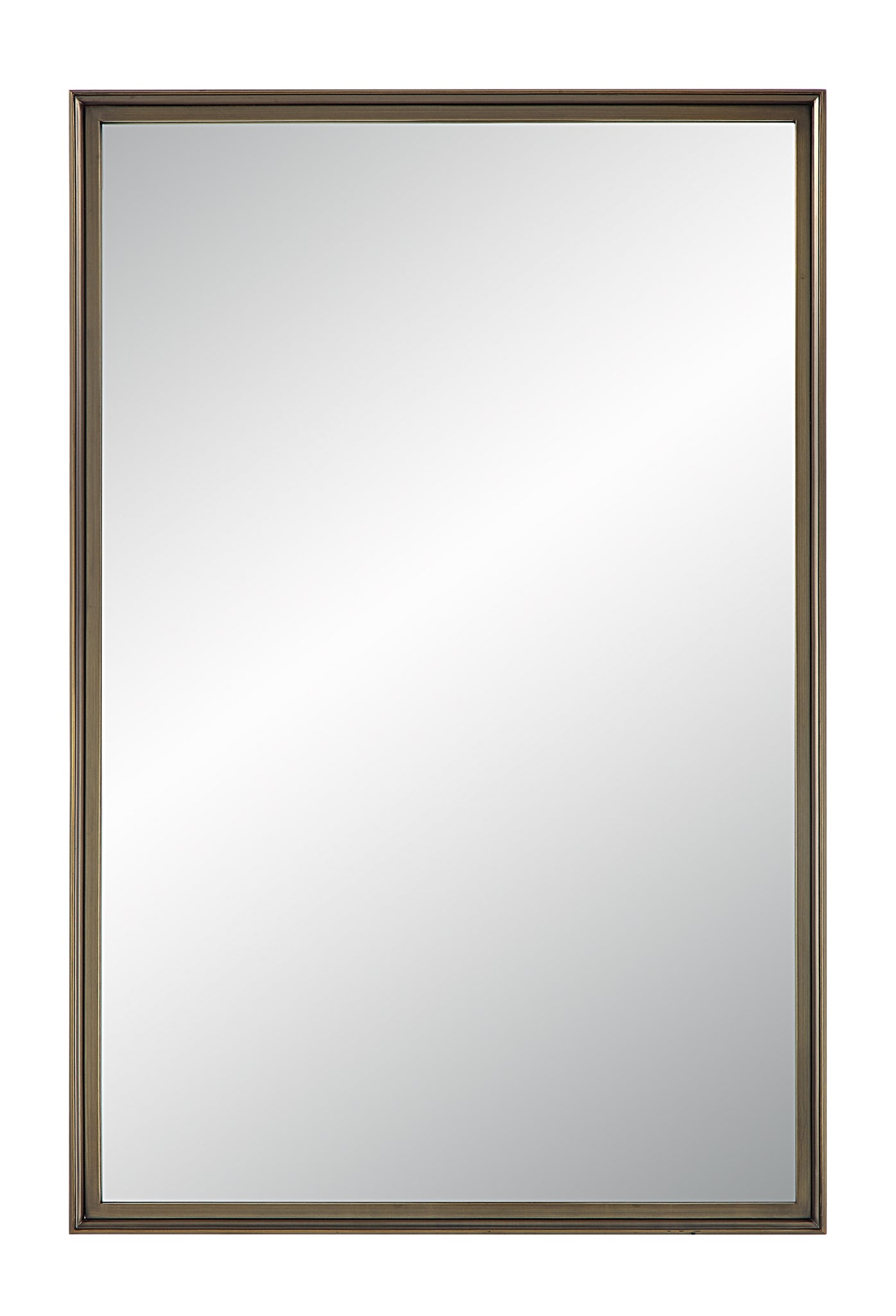 Sandcastle Wall Mirror with a sleek, rectangular design and a bronze frame.