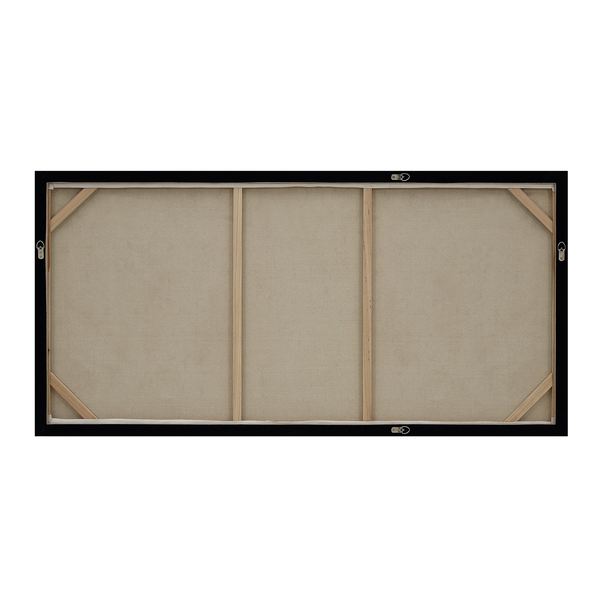Back view of Oriel canvas art showing the wooden frame and canvas support