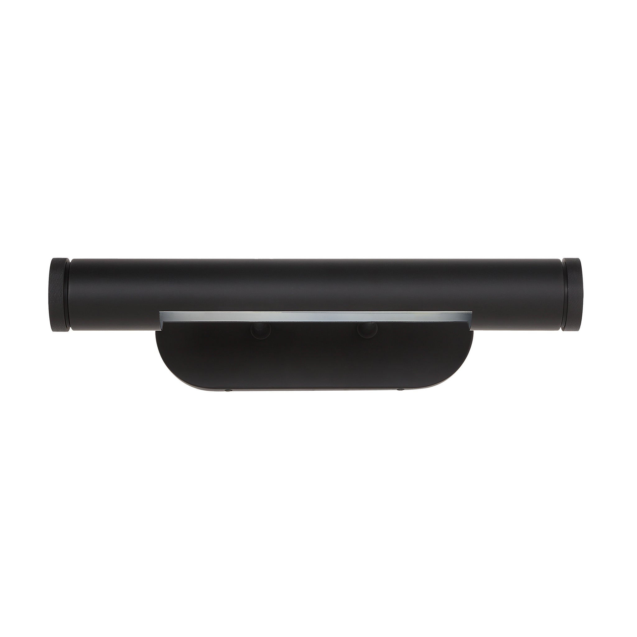 Oleandro Wall Sconce in black with a sleek cylindrical design and a chrome accent.