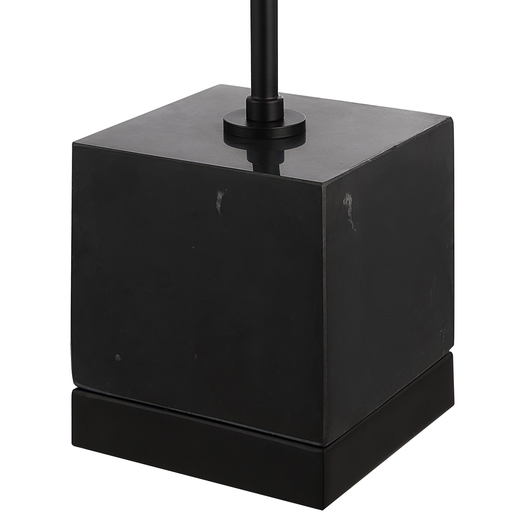 Detailed view of the black square base of the Sansia Table Lamp.