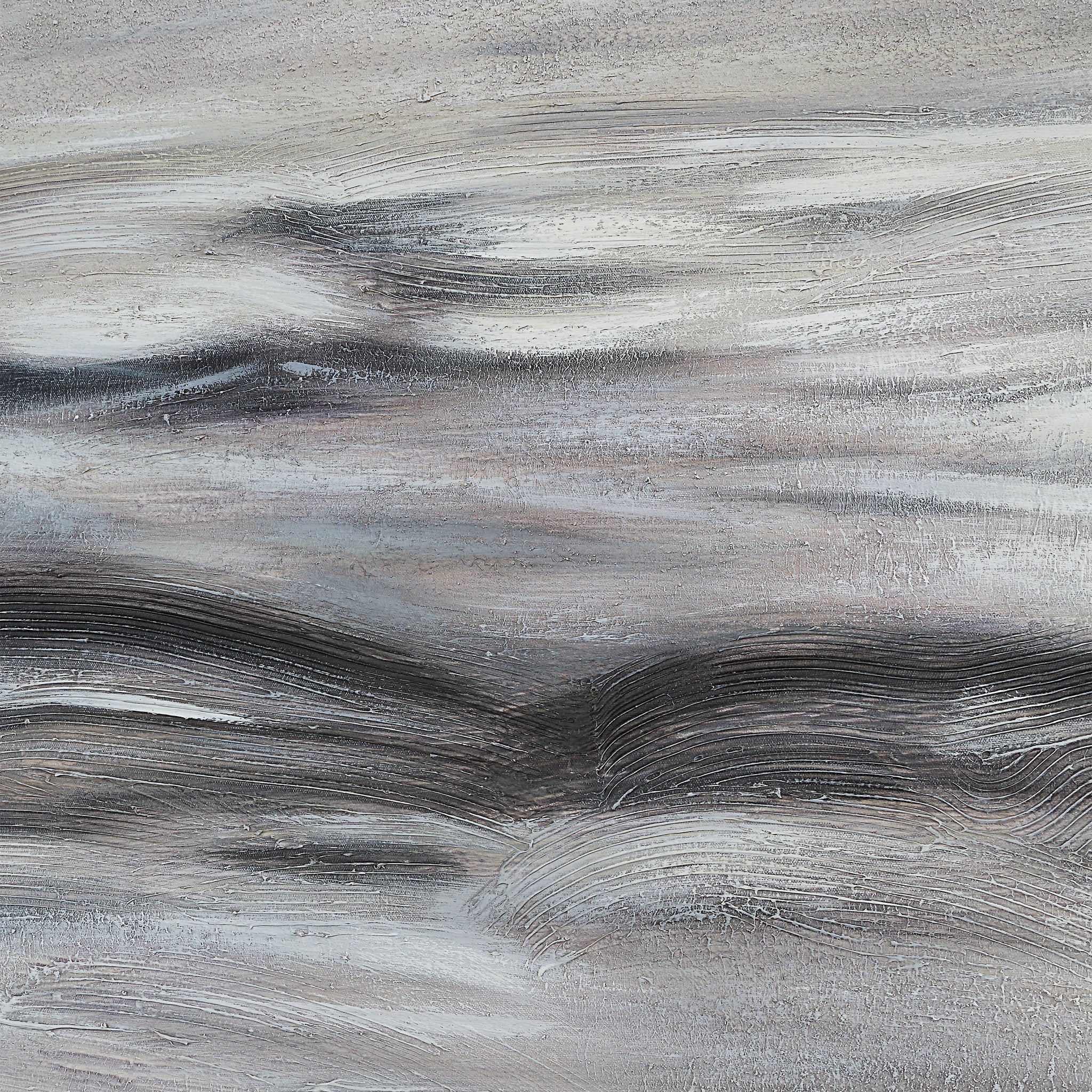 Baelish Canvas Art close-up of abstract gray and white textures with gentle black lines