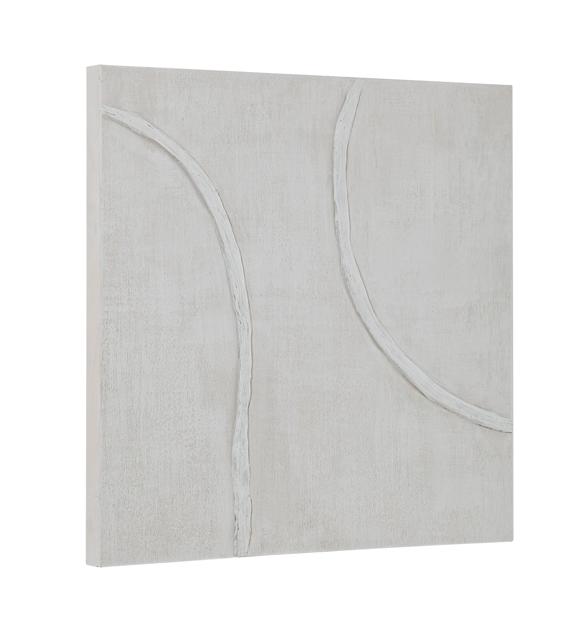 Cellier wall art featuring textured white lines on a light beige background