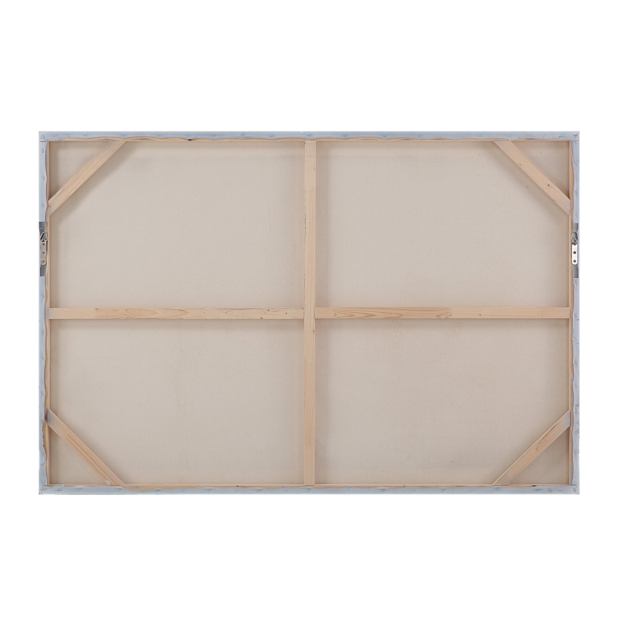 Back view of Benalla Canvas Art, showing the wooden frame and canvas backing.