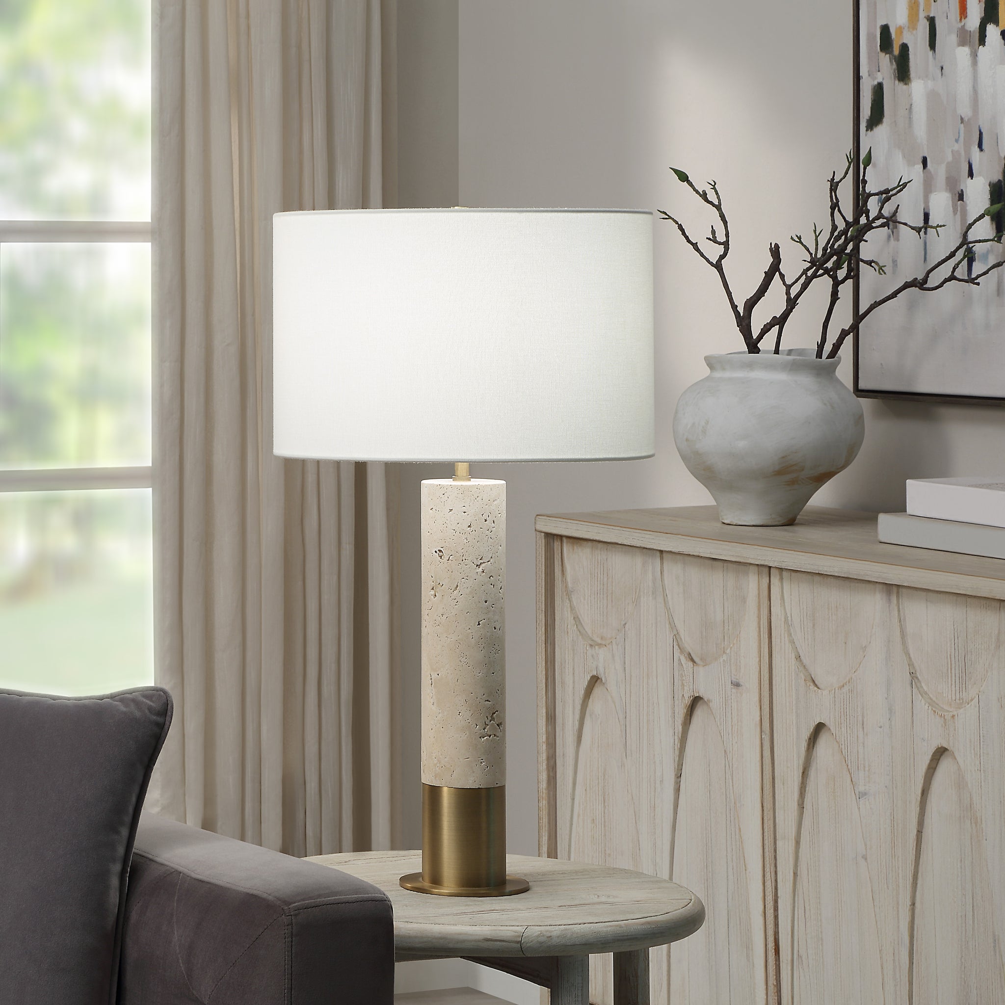 Amadora shown from the front to reveal the base and shade proportions.