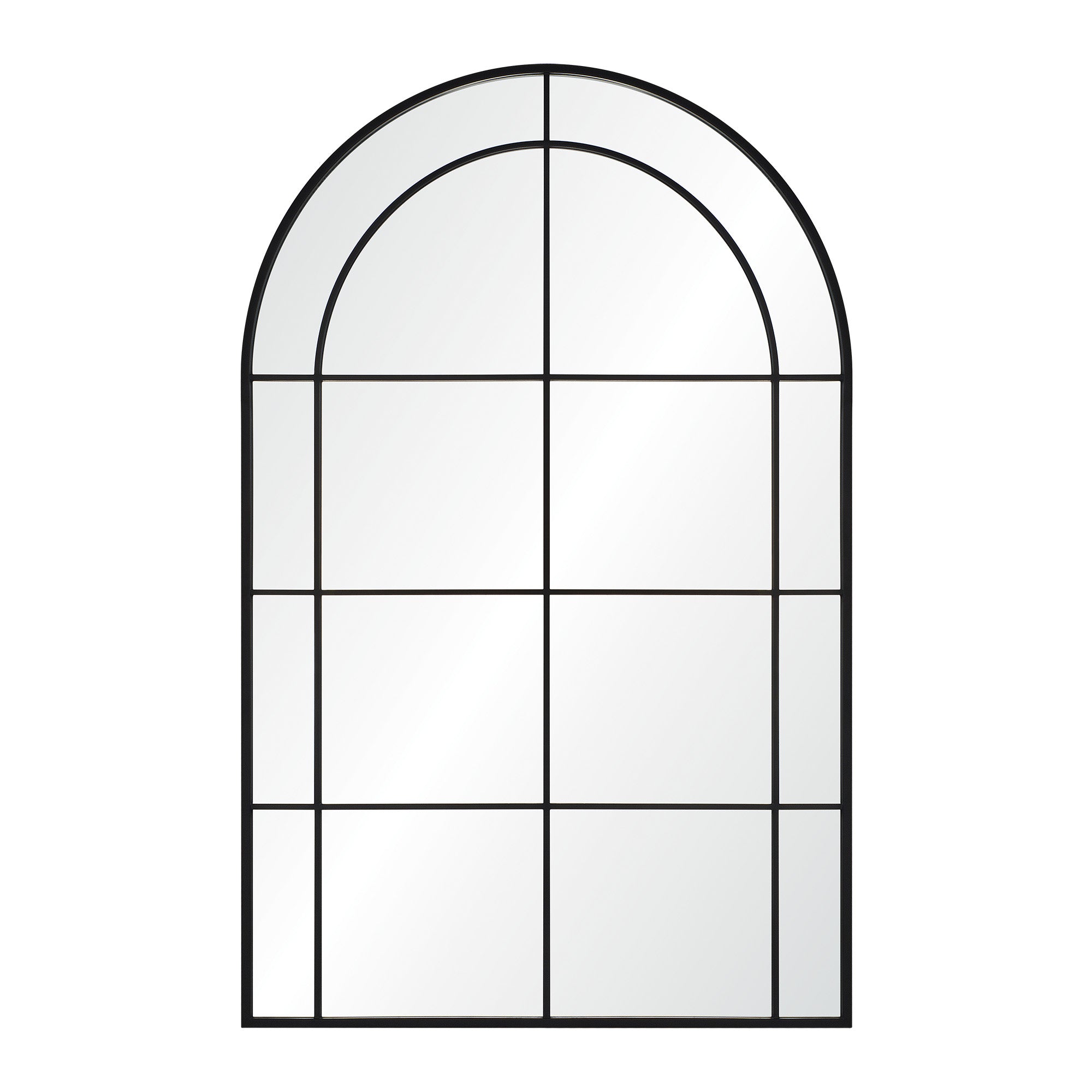 Atkinson Full Length Mirror with arched top and black grid frame