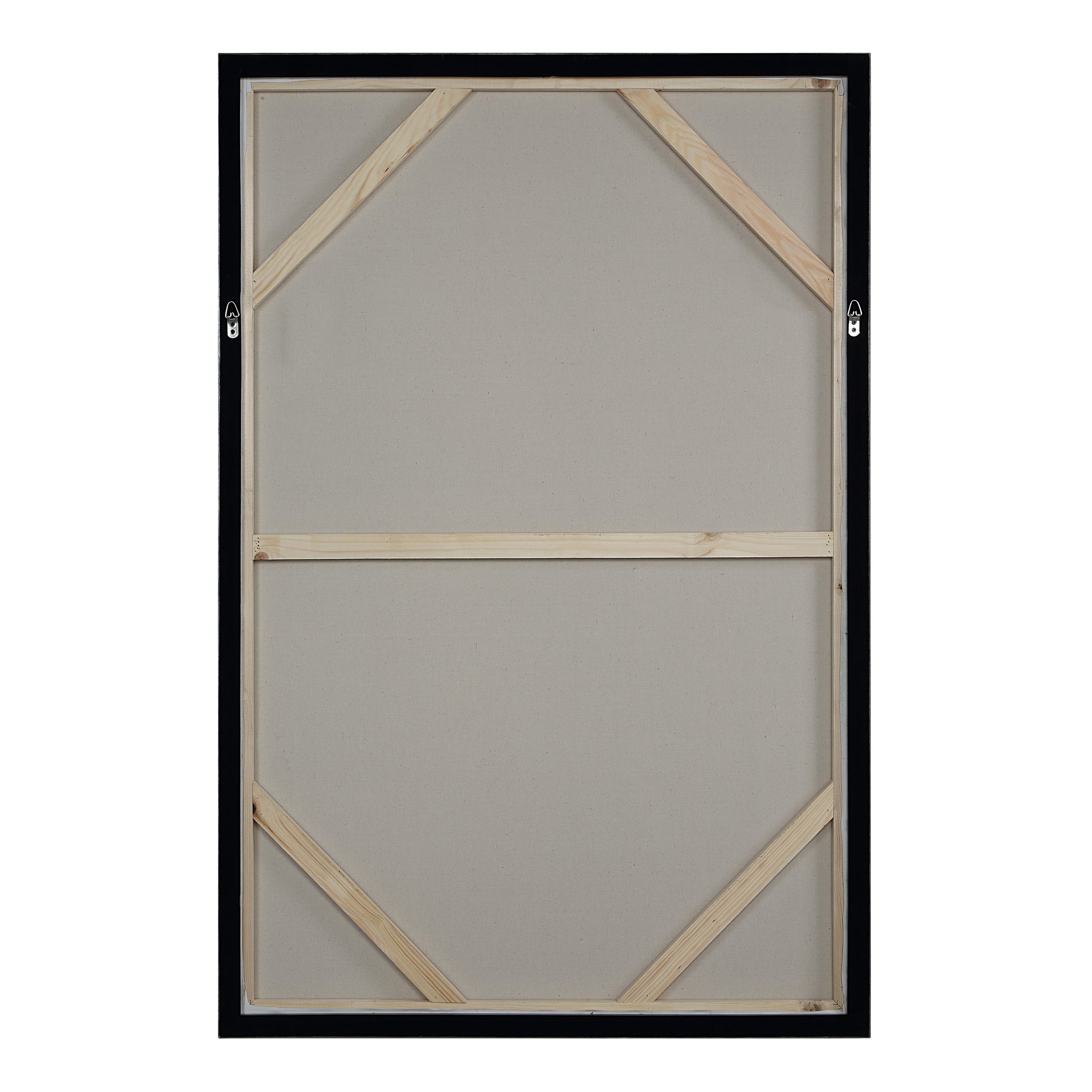 Illia canvas art back view displaying the wooden frame and support structure.