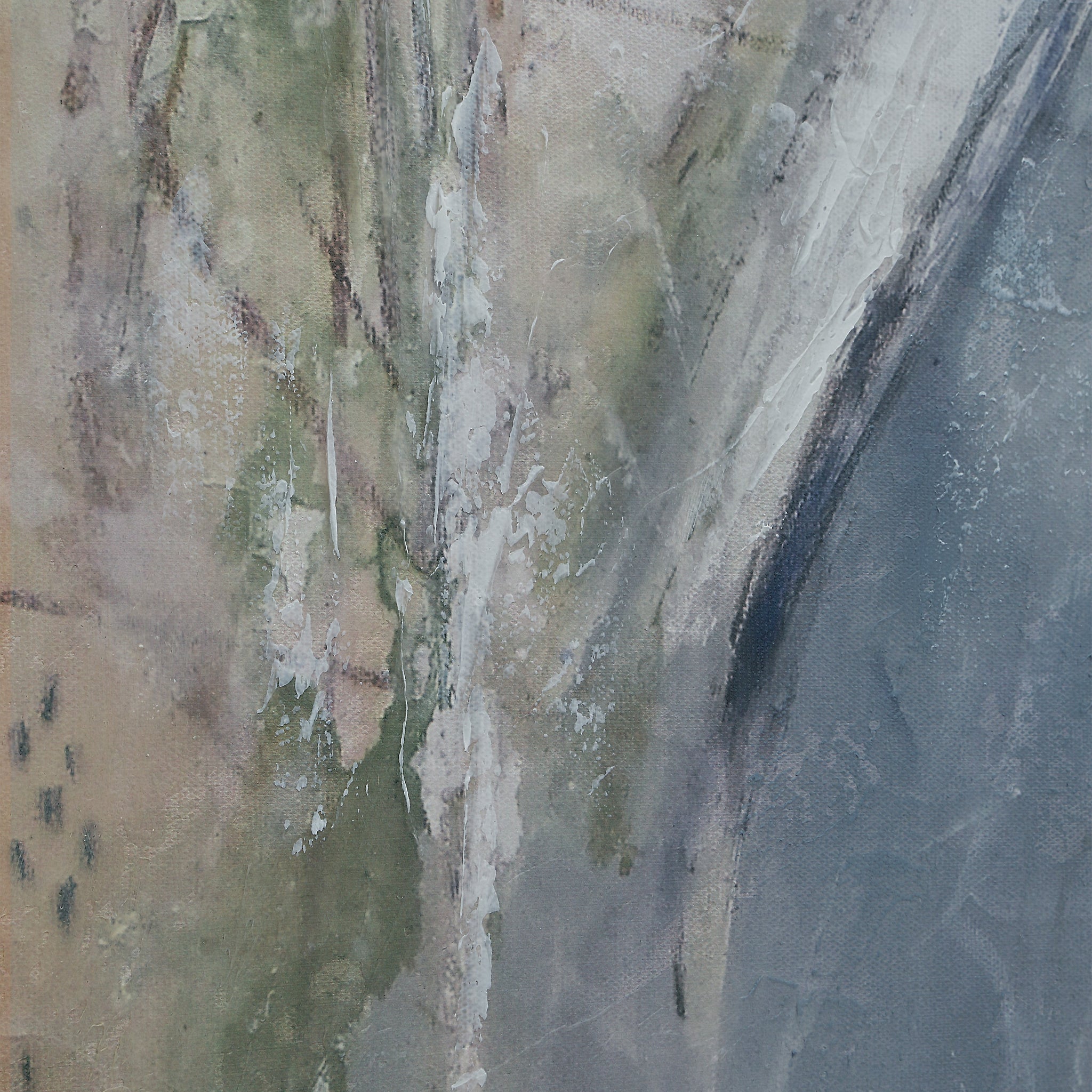 Close-up of Eclat canvas art highlighting detailed brushwork in muted colors.