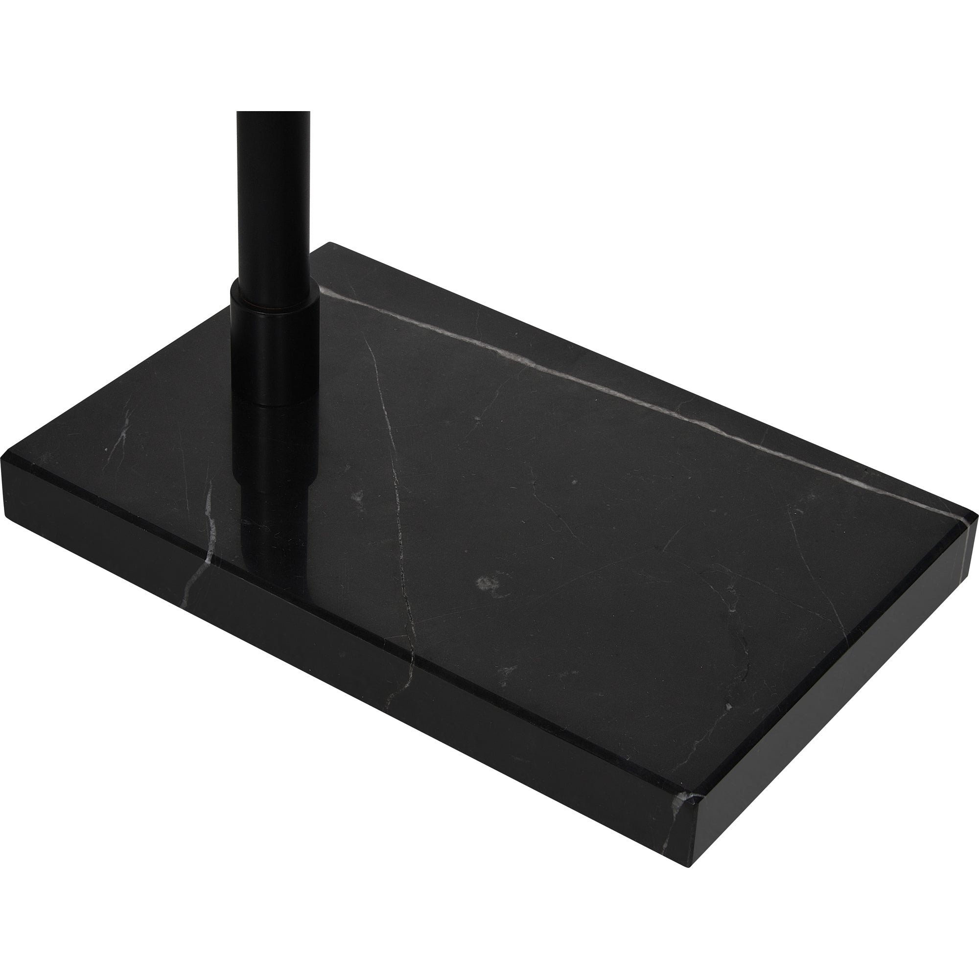 Fadia Floor Lamp base in black marble, showcasing a smooth rectangular design.
