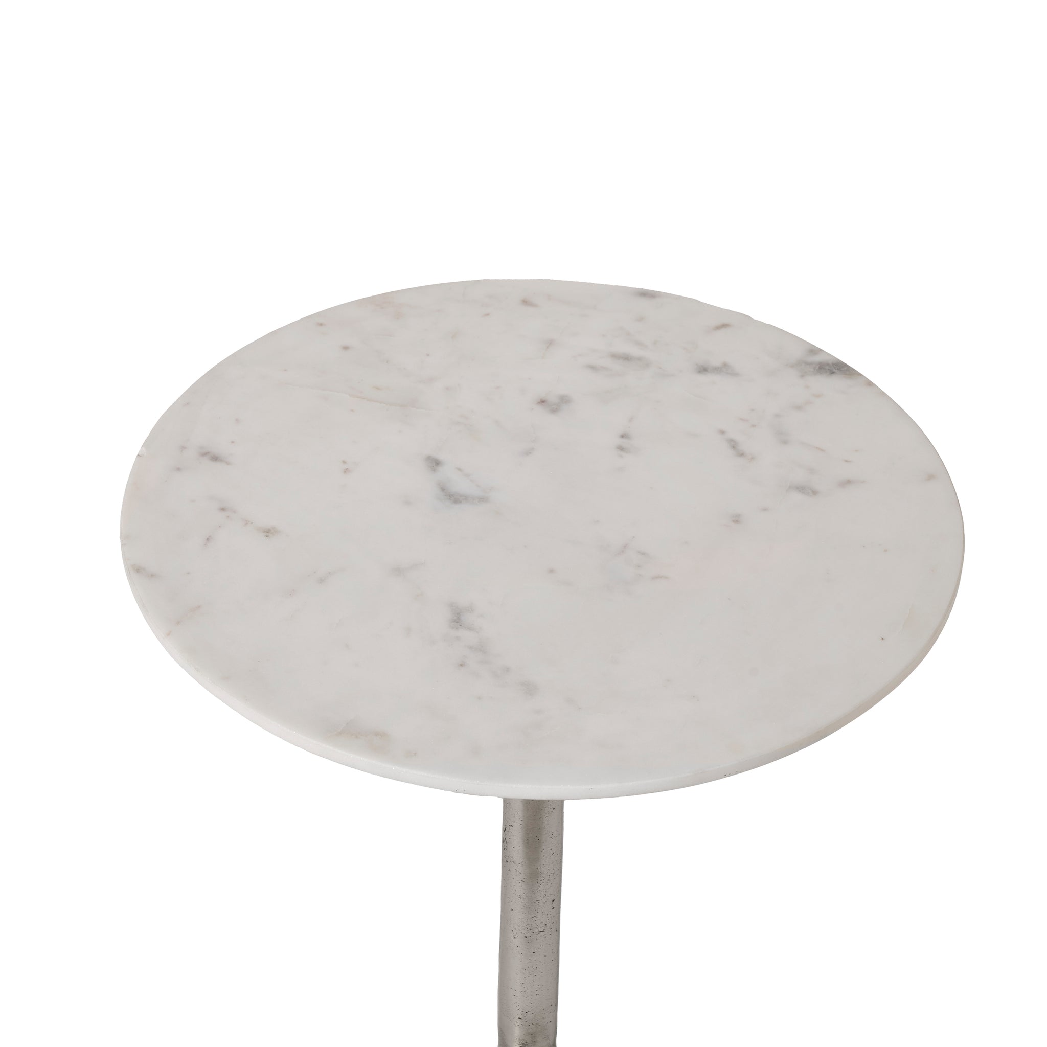 Top view of Eloa table showcasing the white marble surface