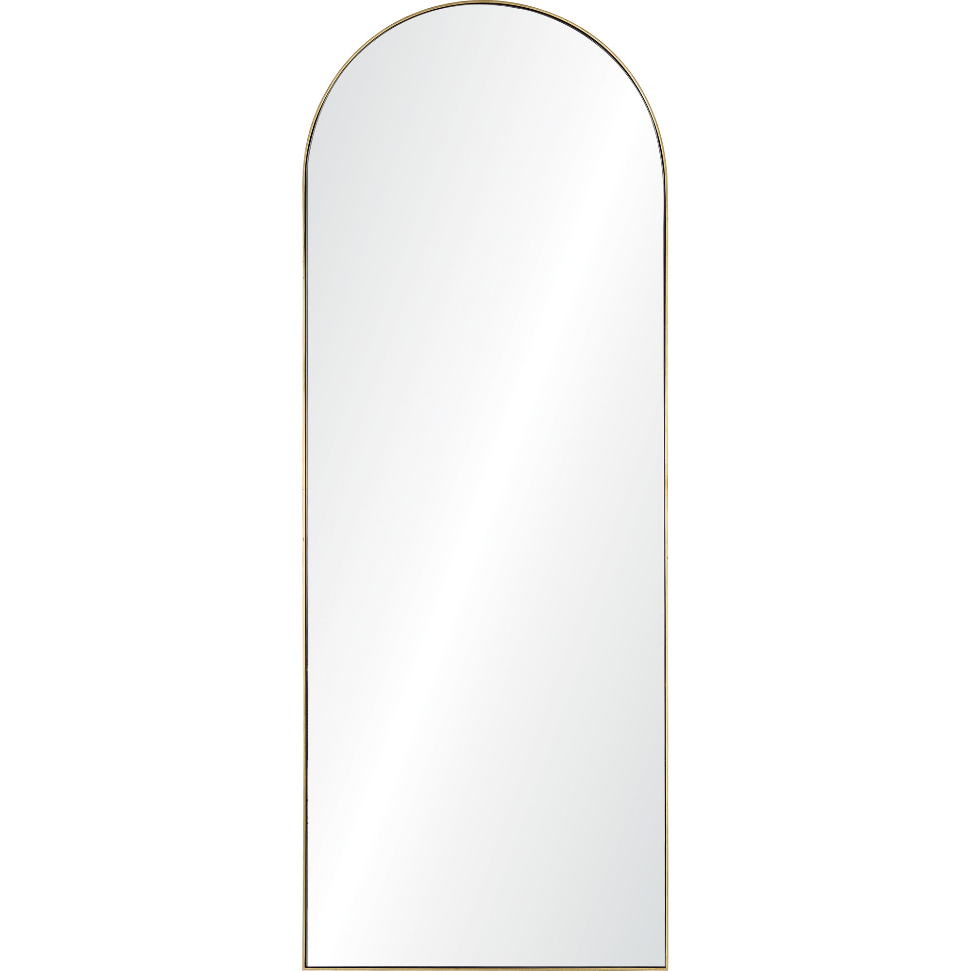 Thatcher Full Length Mirror with an arched top and gold frame, front view