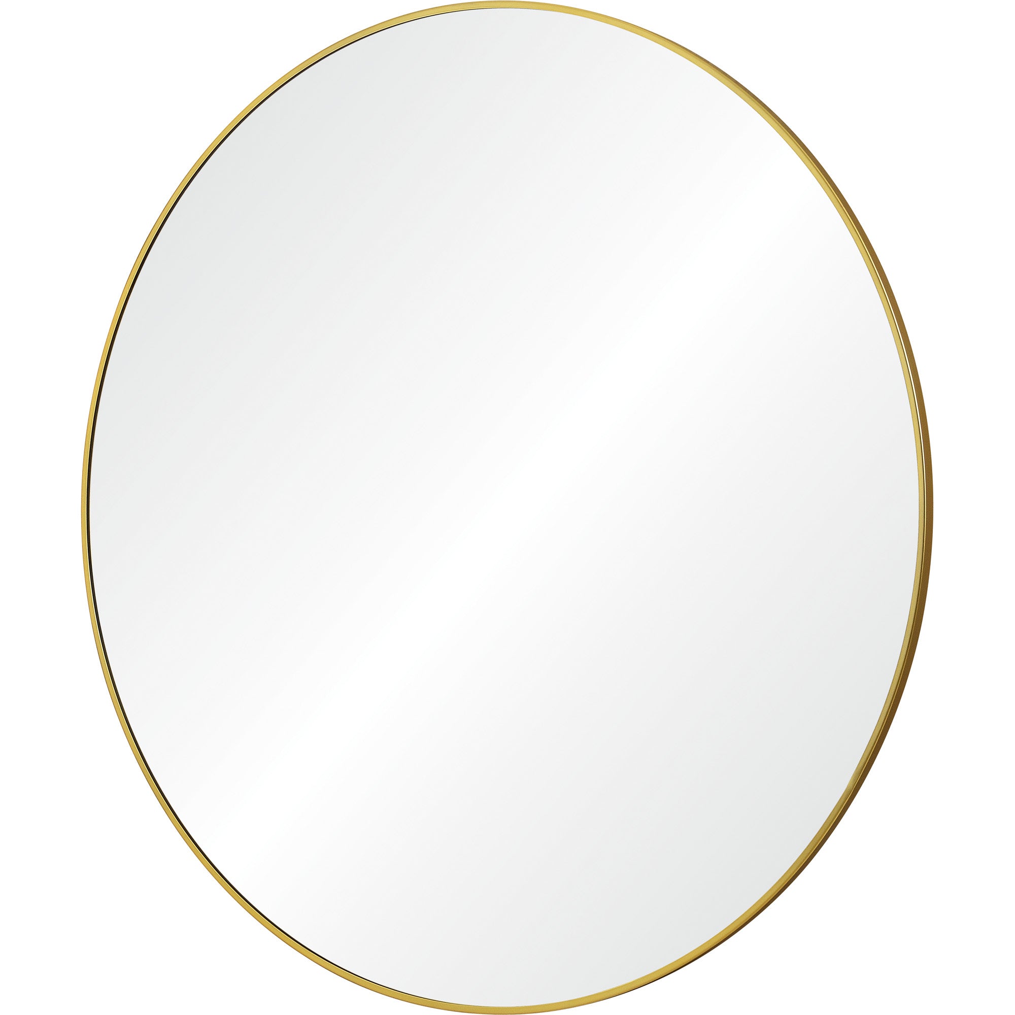 Fragoso Wall Mirror featuring a circular design with a sleek gold rim, showcasing clarity.