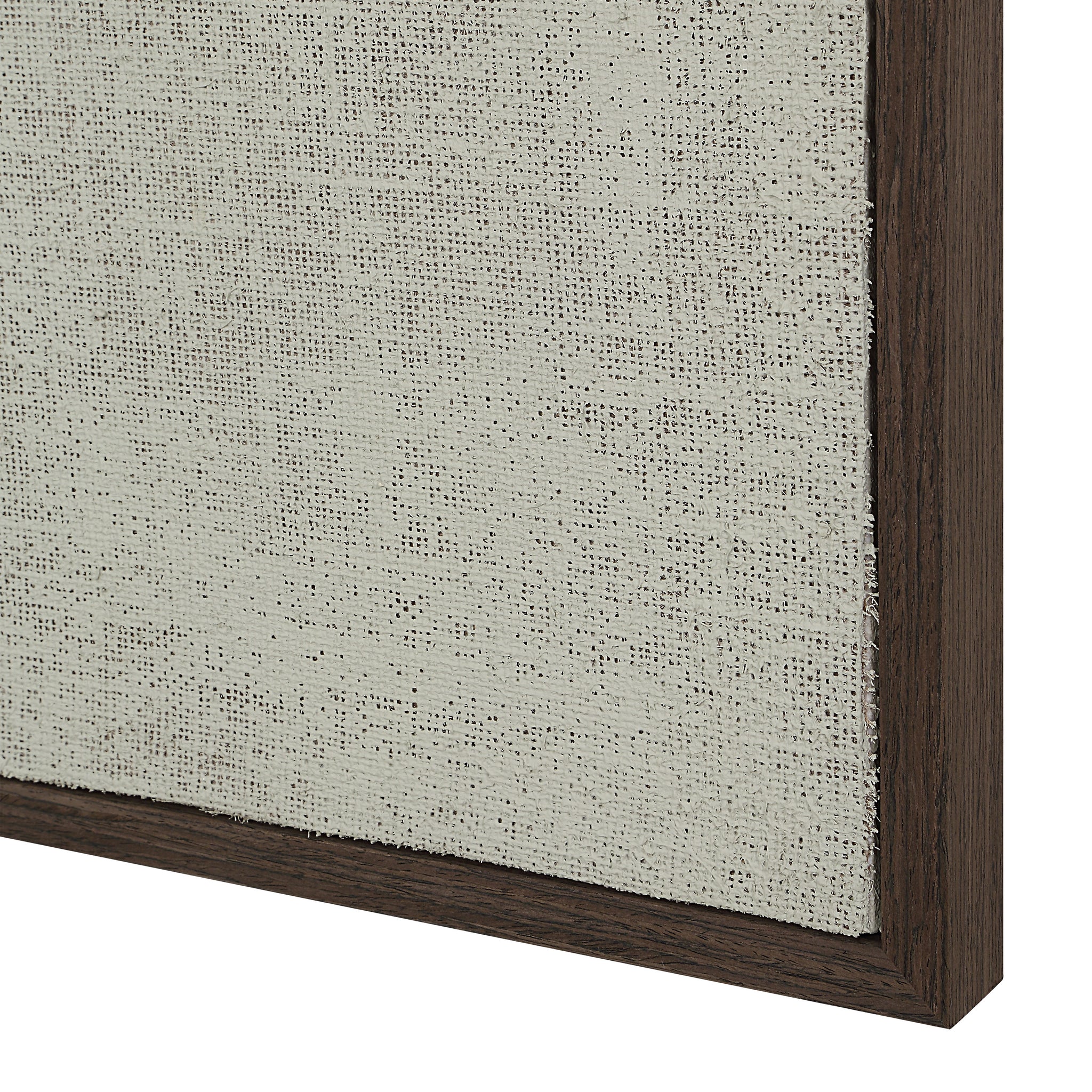 Close-up of Caramelo wall art showing the textured surface and dark wooden frame.