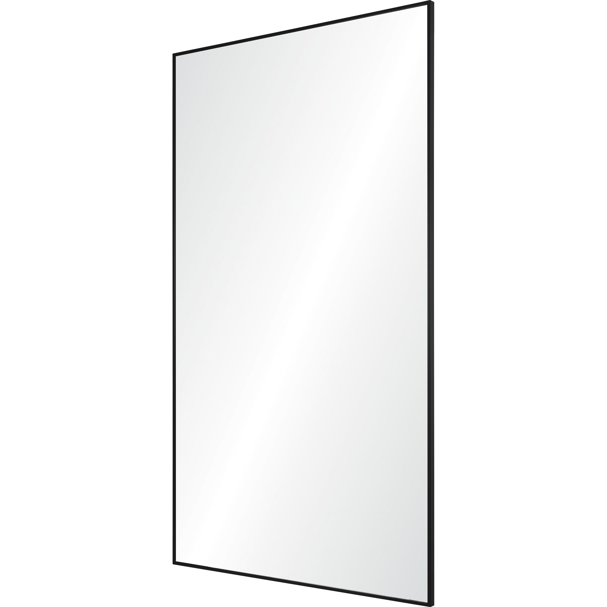 Keene Full Length Mirror featuring a black frame, angled view showcasing its reflective surface.