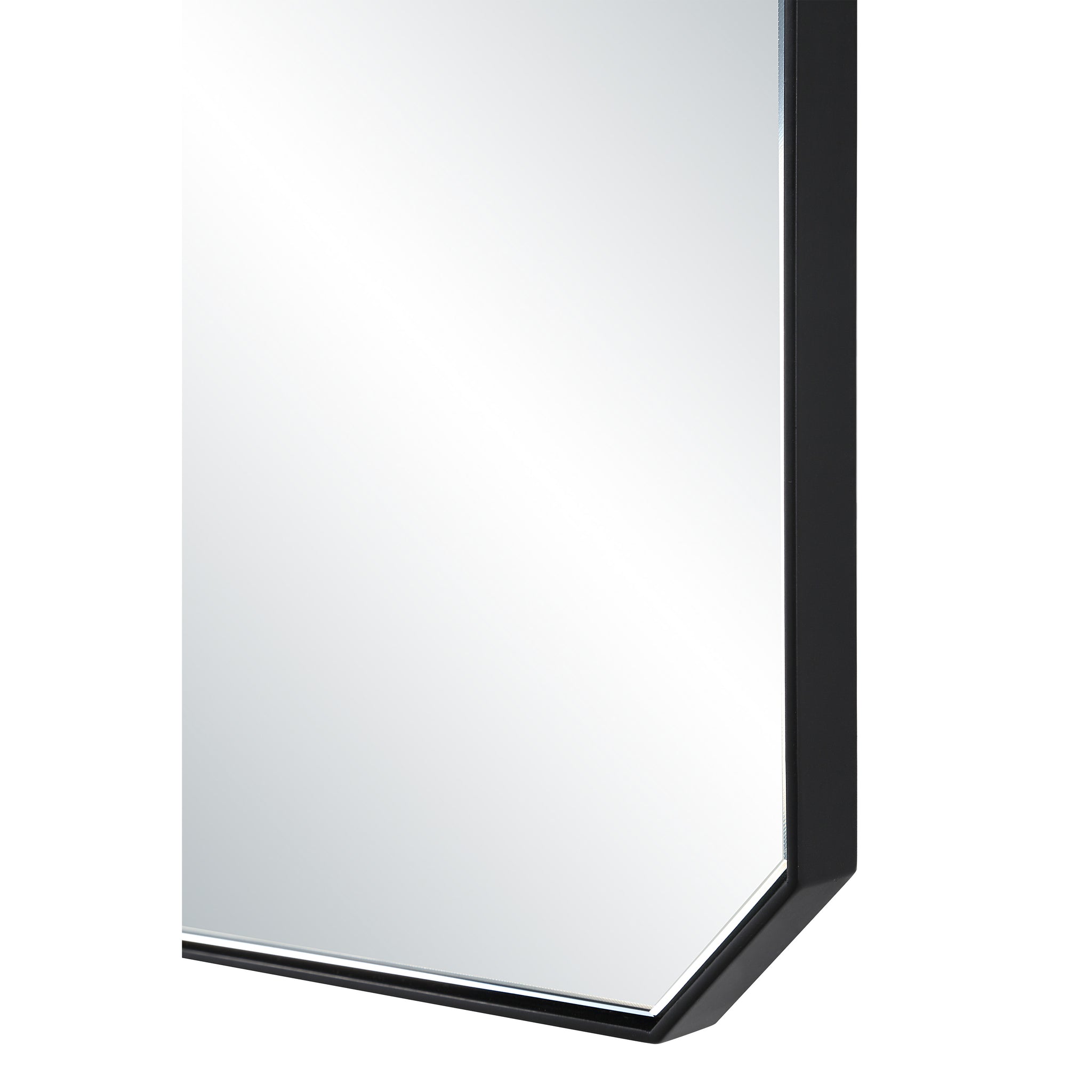Jace mirror by Renwil, close-up of the black frame and edge detail.