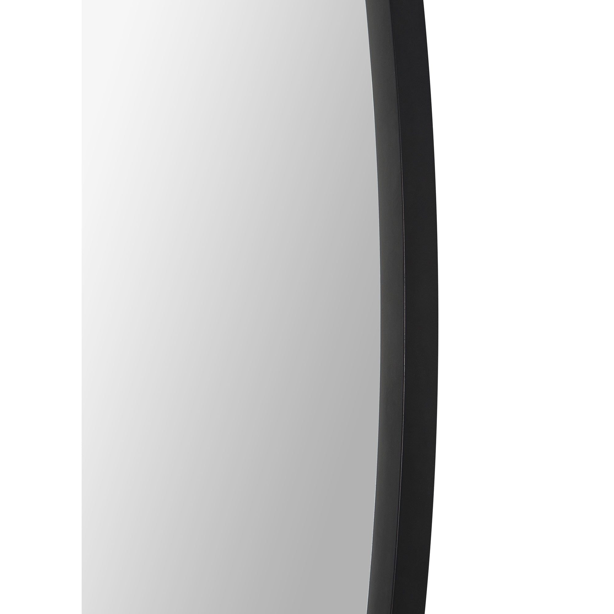 Rayden Wall Mirror side view highlighting the sleek black frame and reflective glass.