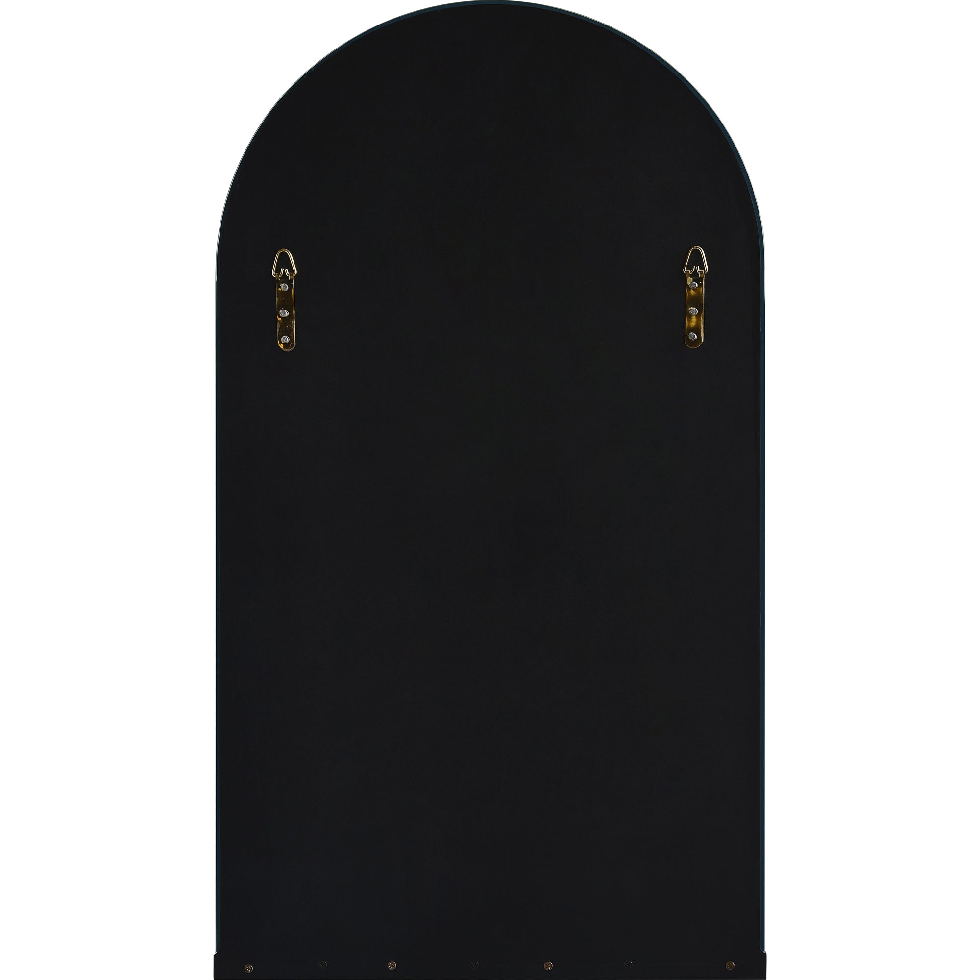 Back view of Lucila Wall Mirror showing black finish and hanging hardware